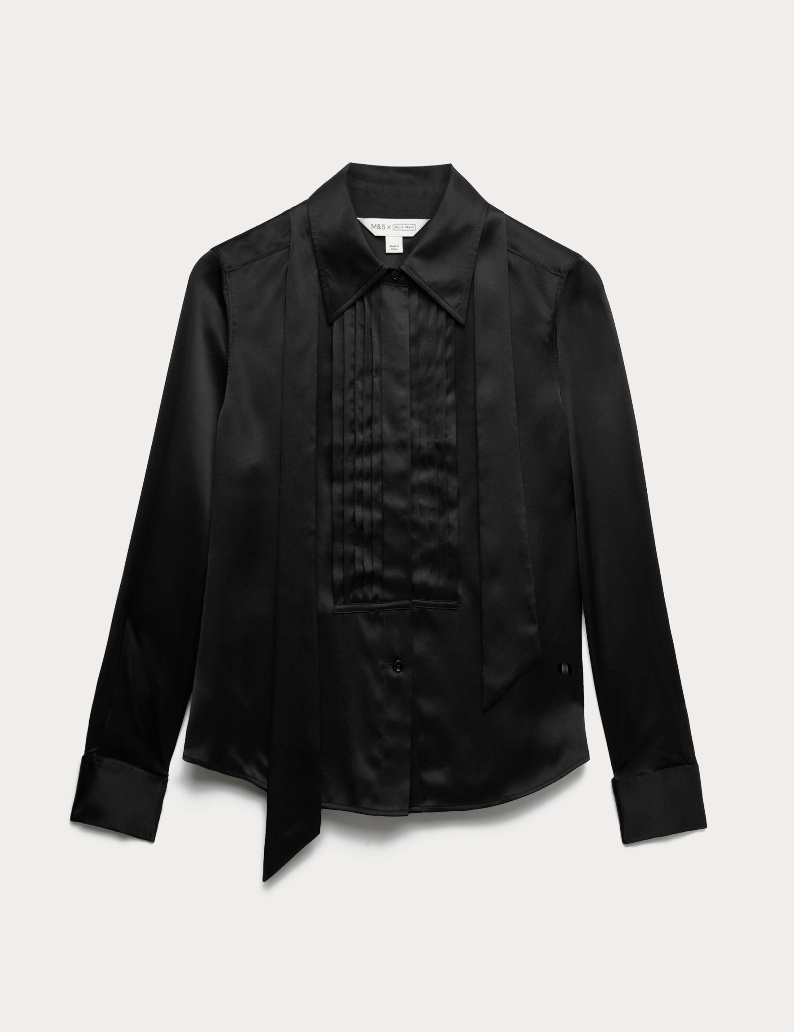 Pure Silk Pleat Detail Shirt 2 of 6