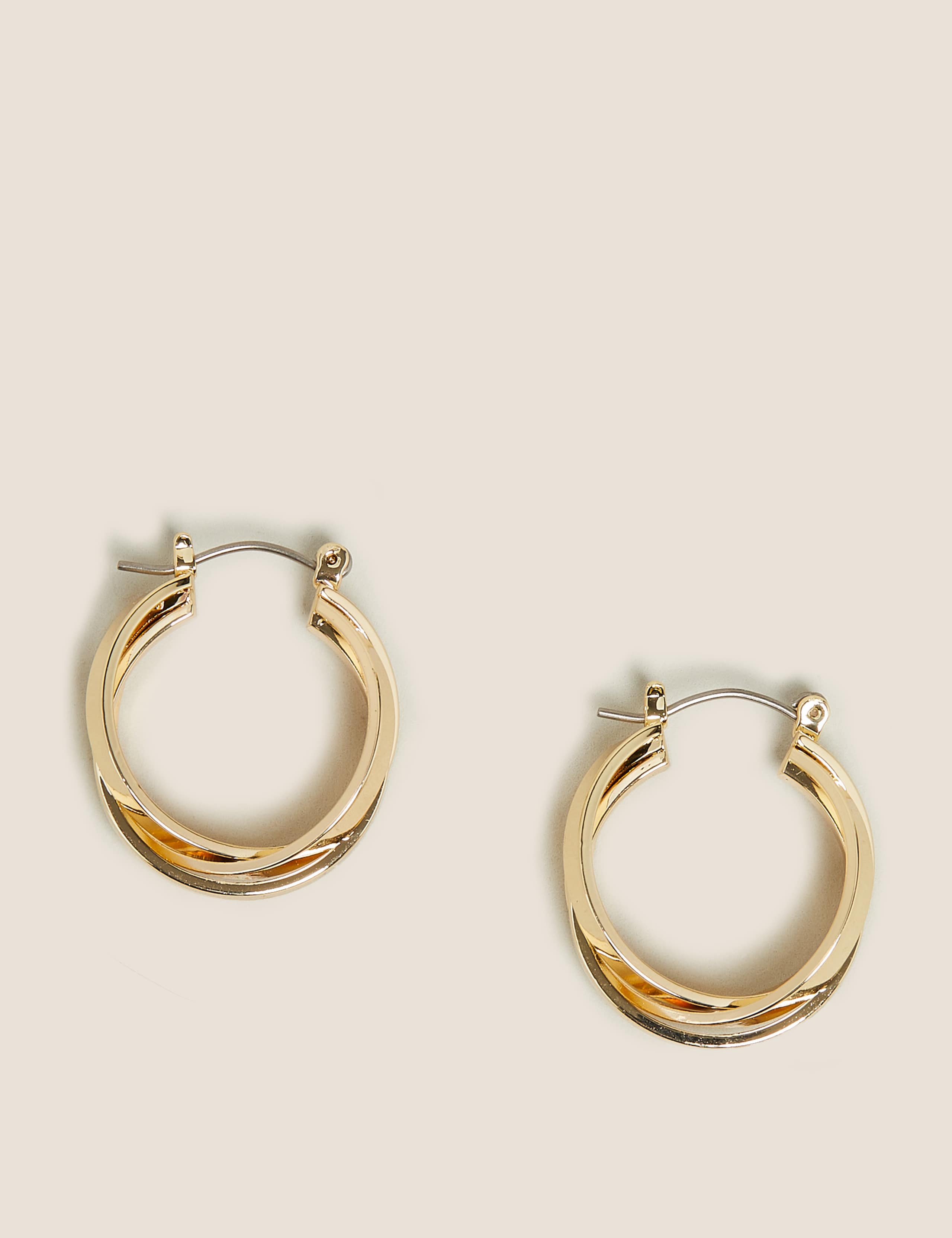 Gold Tone Chunky Twisted Hoop Earrings 1 of 1
