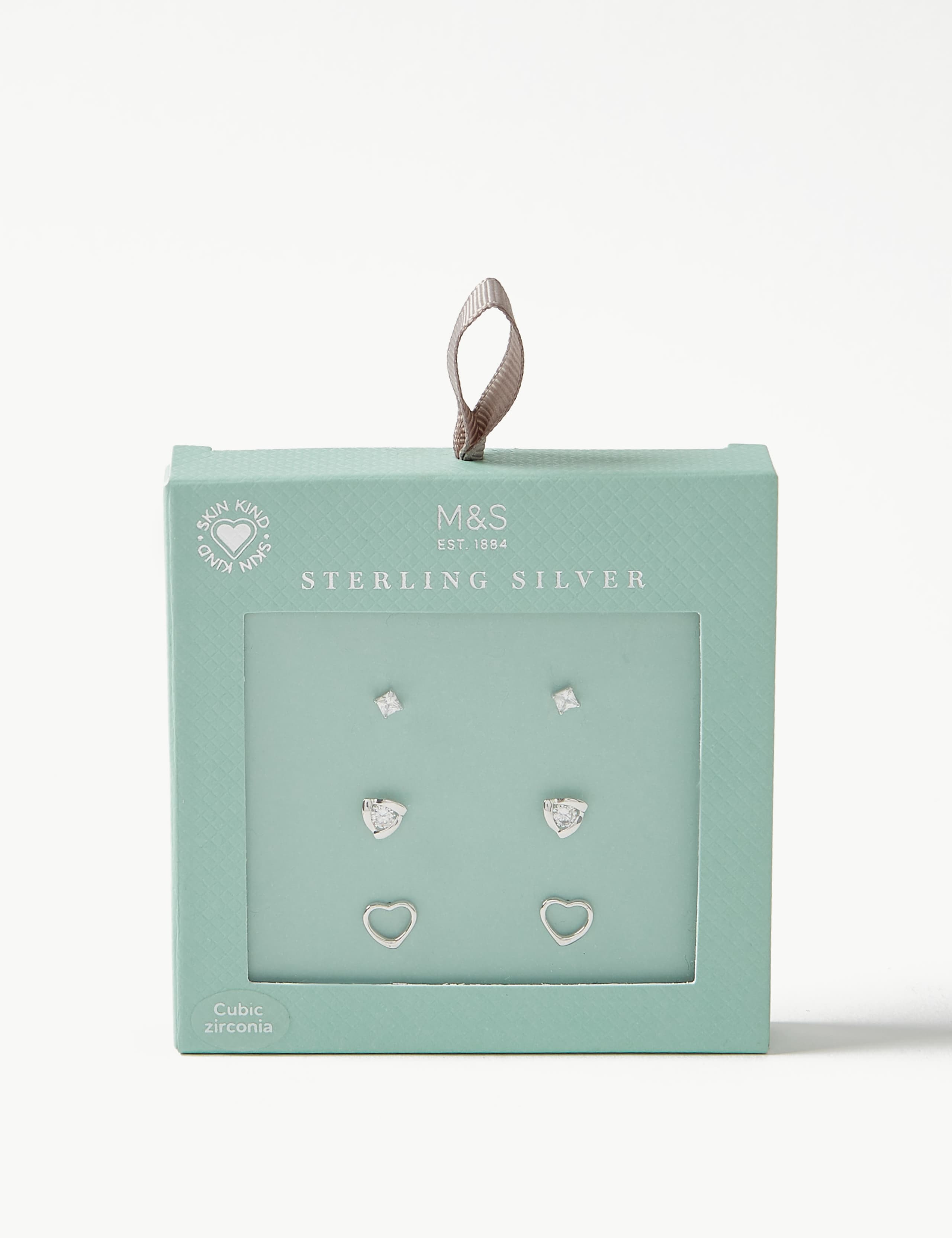 Sterling Silver Stud Earrings Set 2 of 2