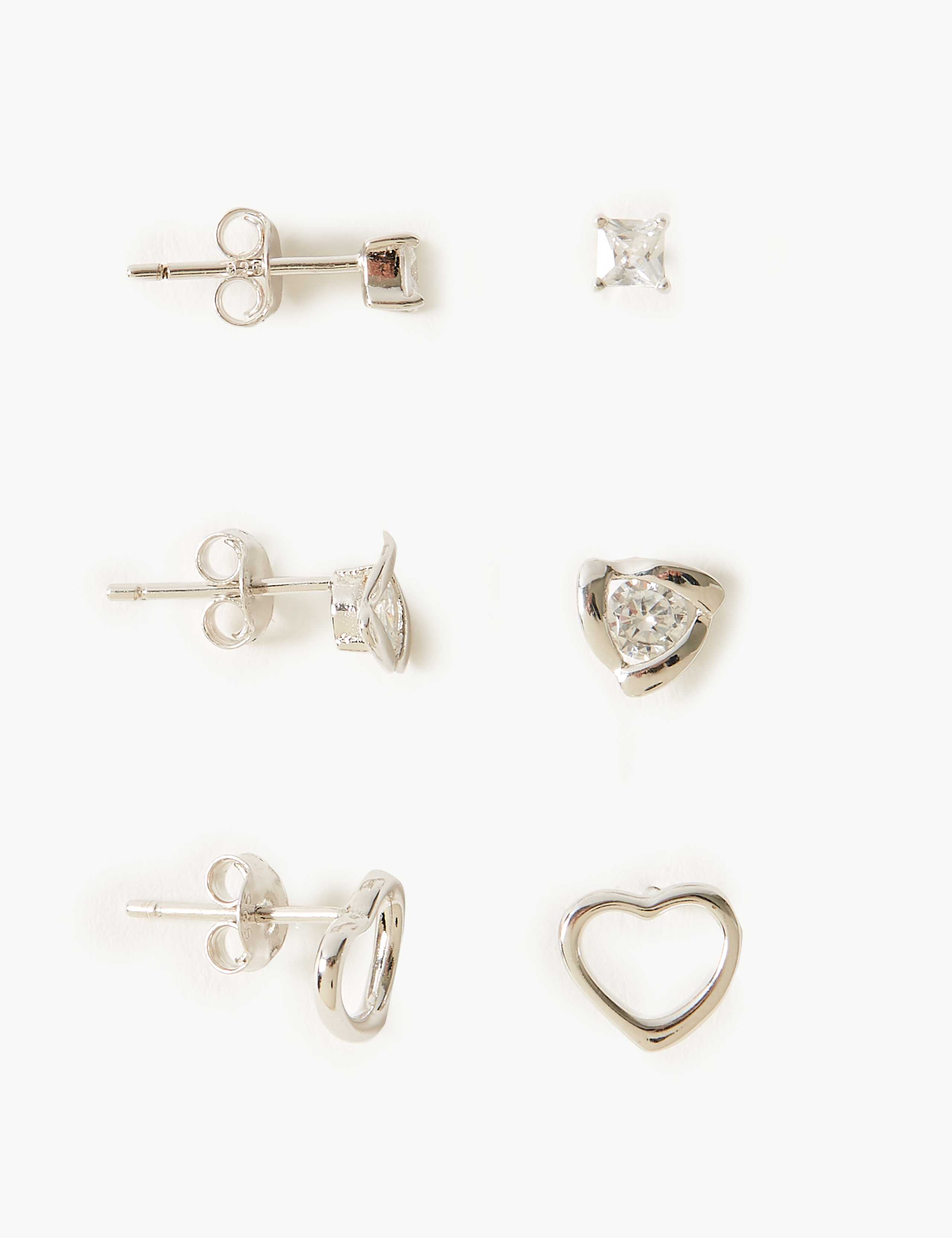 Sterling Silver Stud Earrings Set 1 of 2