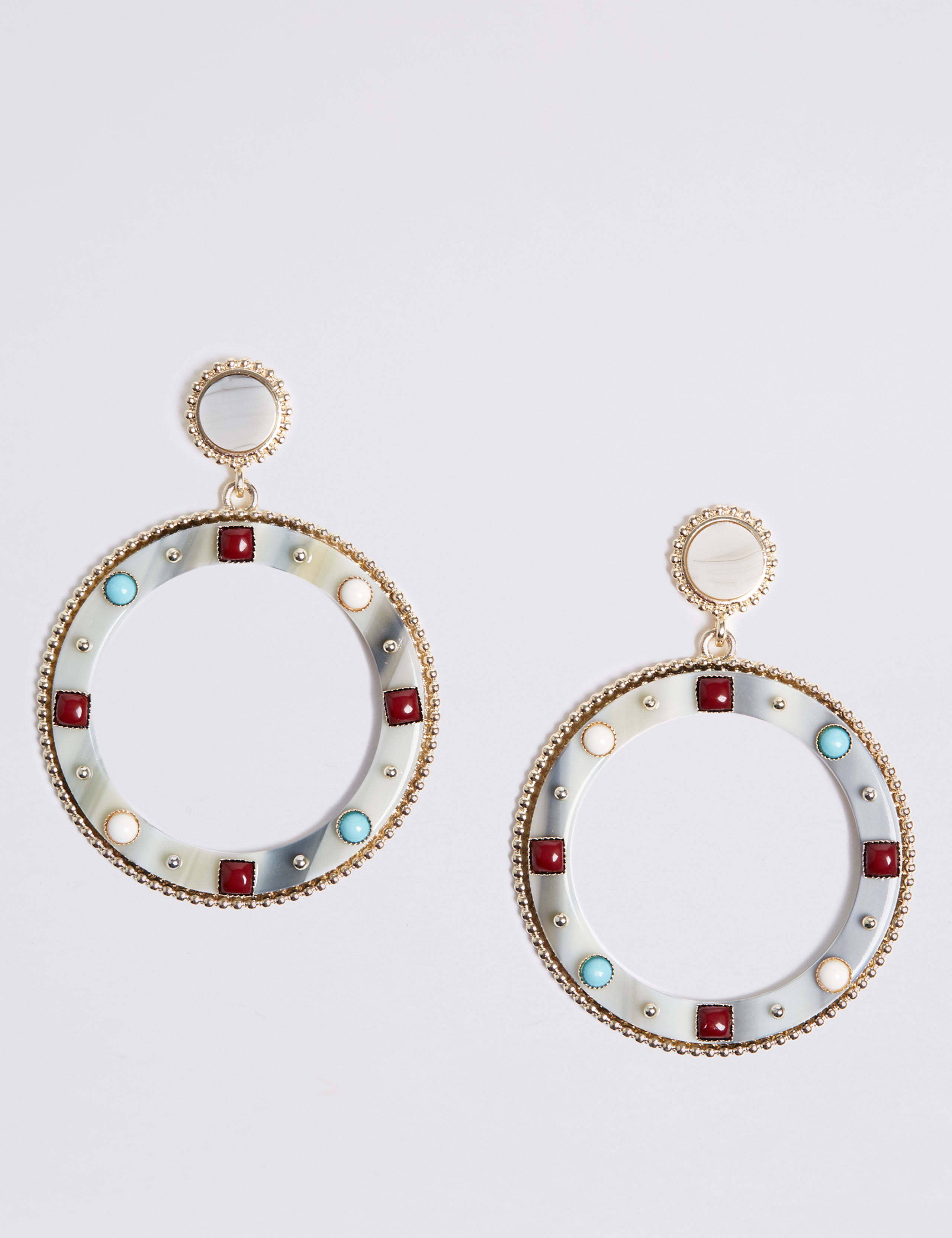 Mini Gems Statement Hoop Earrings 2 of 2
