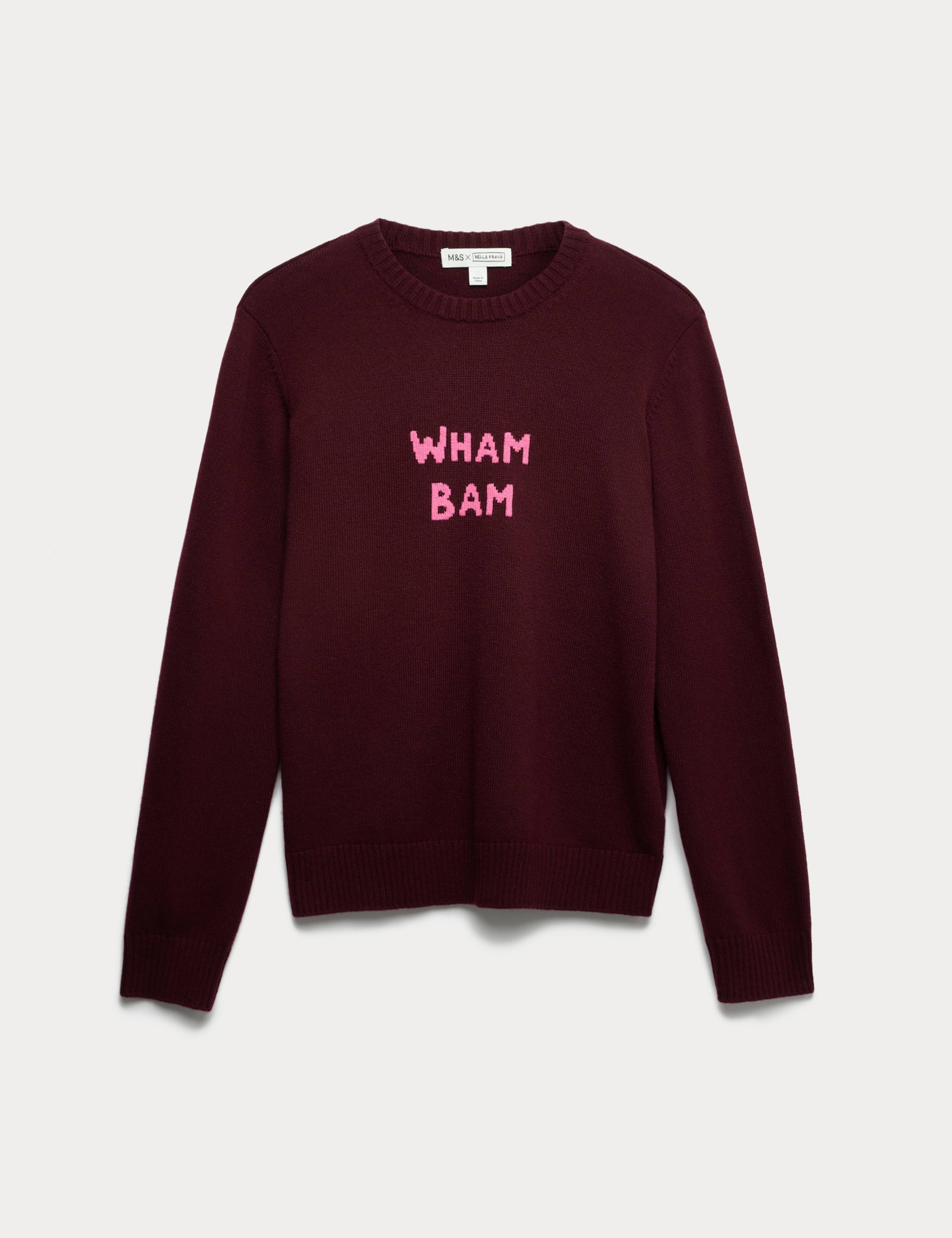Merino Wool Rich Slogan Relaxed Jumper 2 of 6