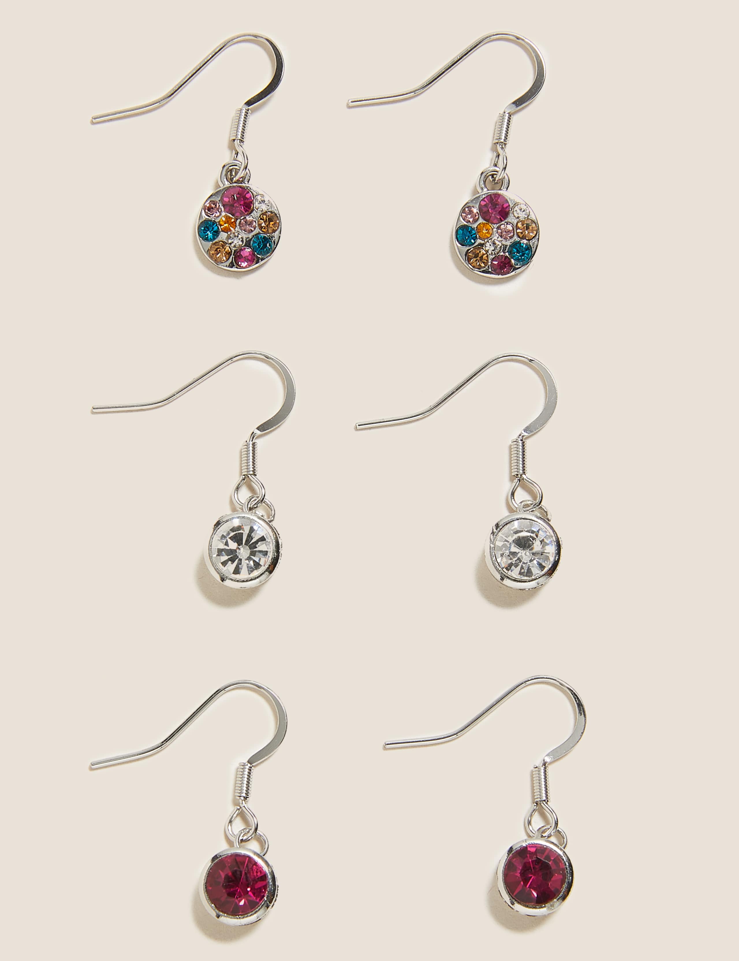 3 Pack Sparkle Drop Earrings 1 of 1