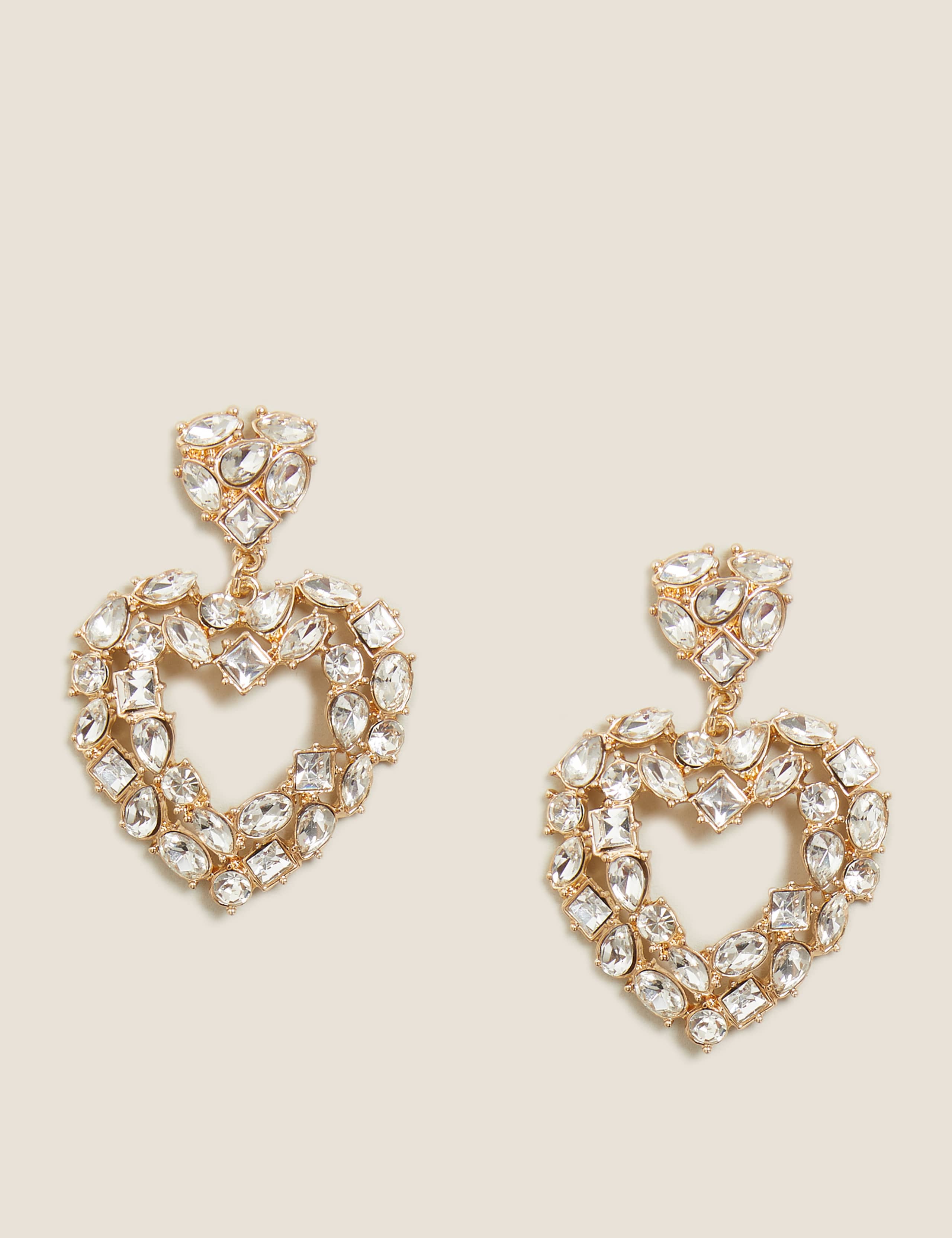 Sparkle Heart Statement Drop Earrings 1 of 1
