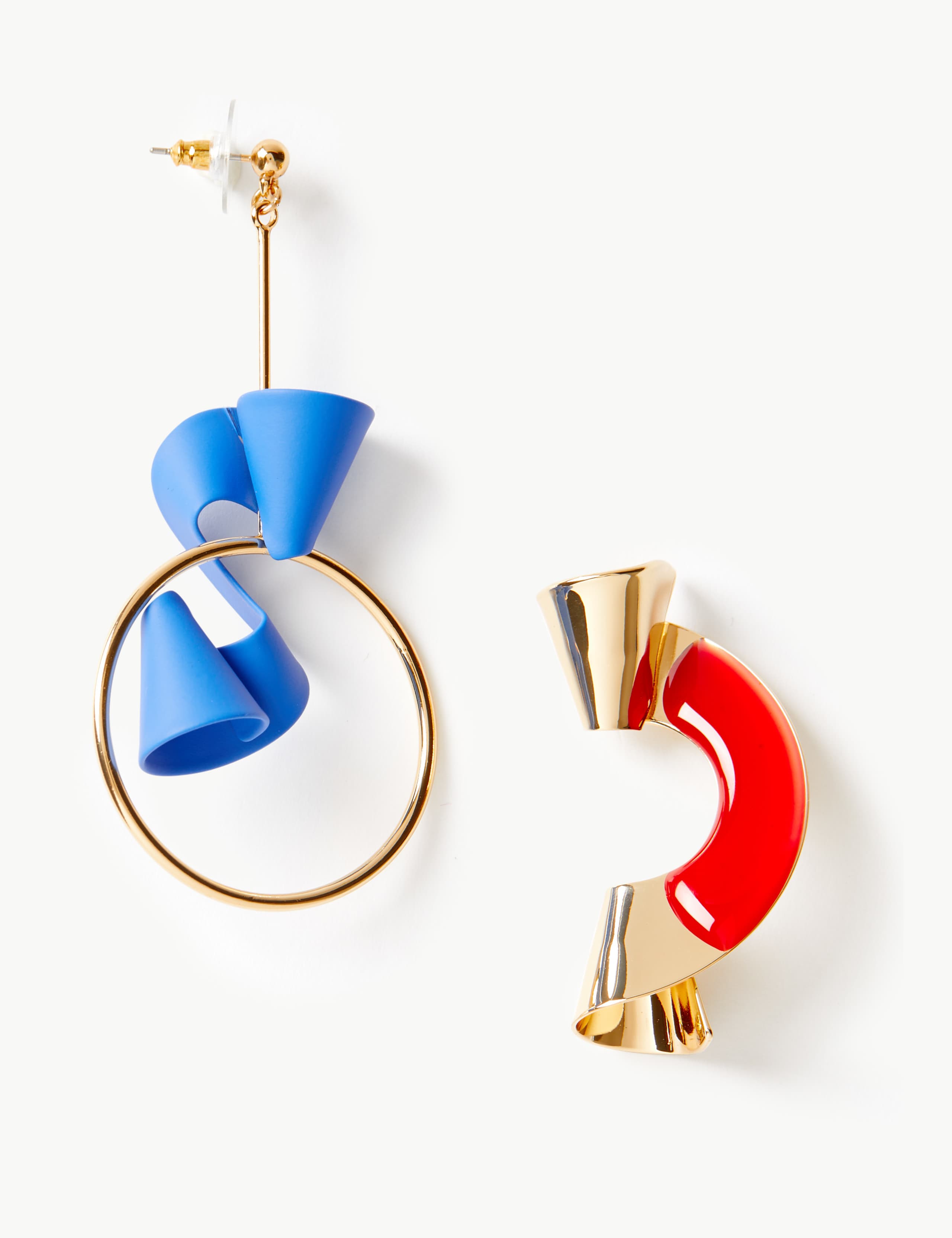 Spiral Shapes Mismatch Drop Earrings 2 of 2