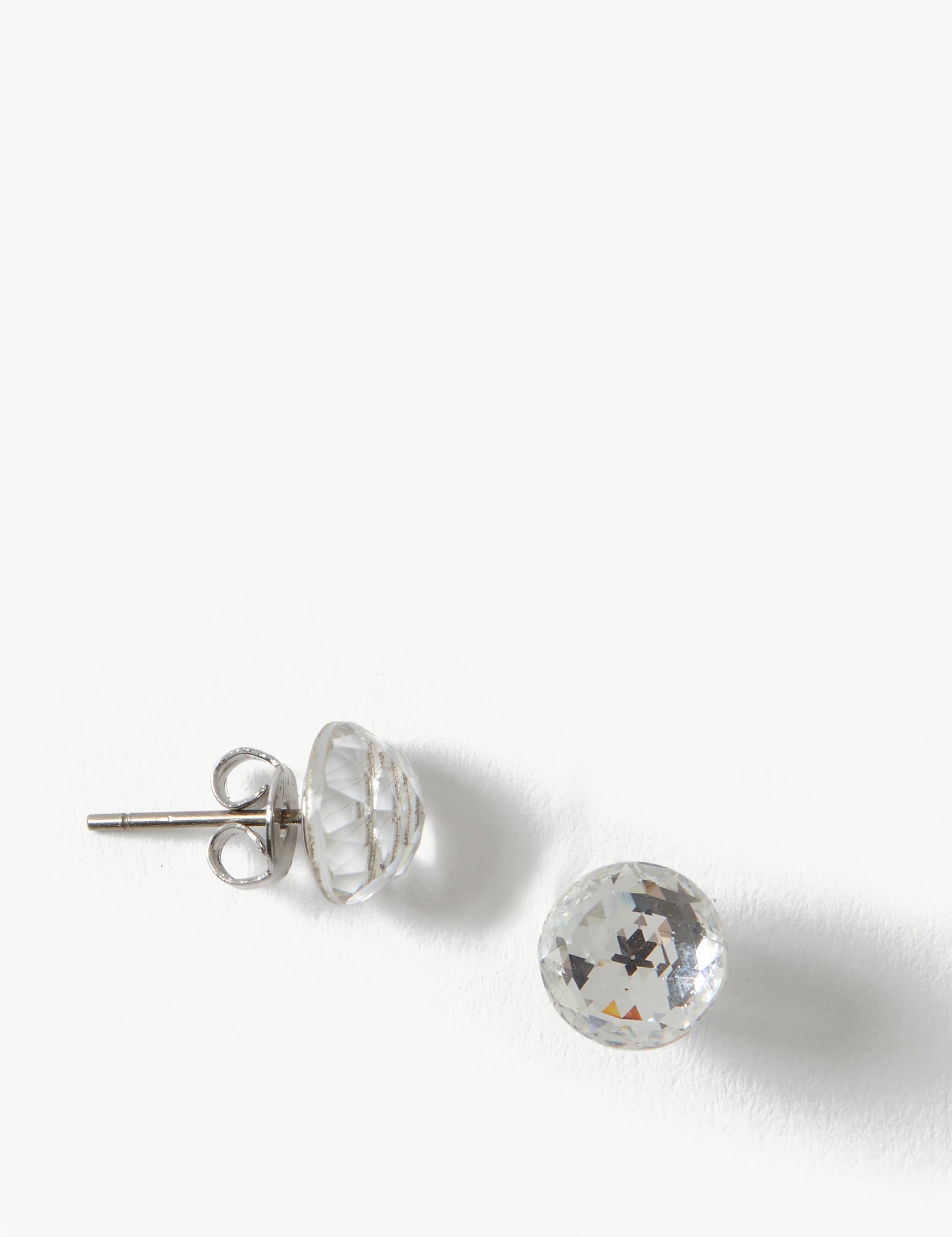 Dome Stud Earrings with Swarovski® Crystals 2 of 3