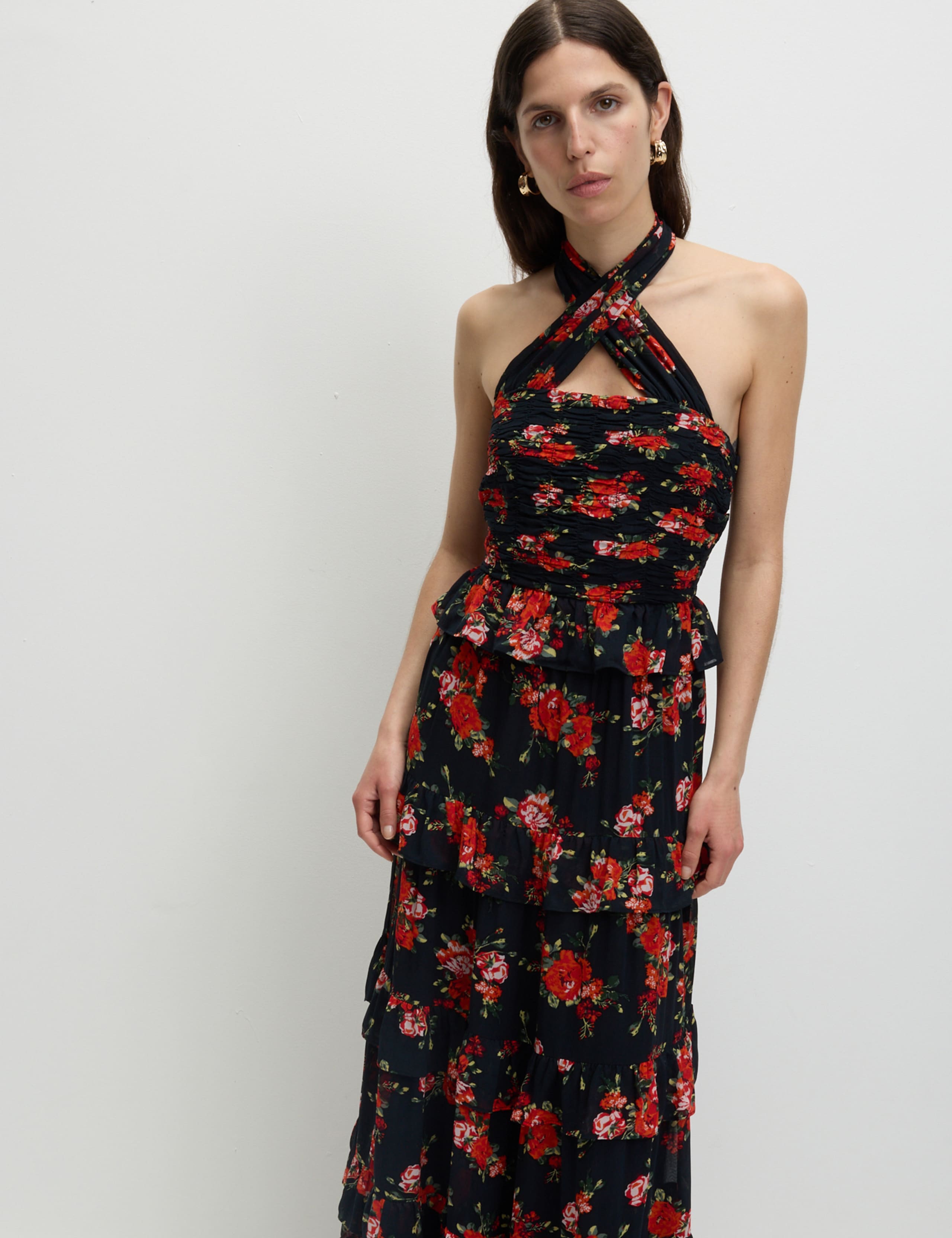 Floral Halterneck Maxi Tiered Dress 8 of 8
