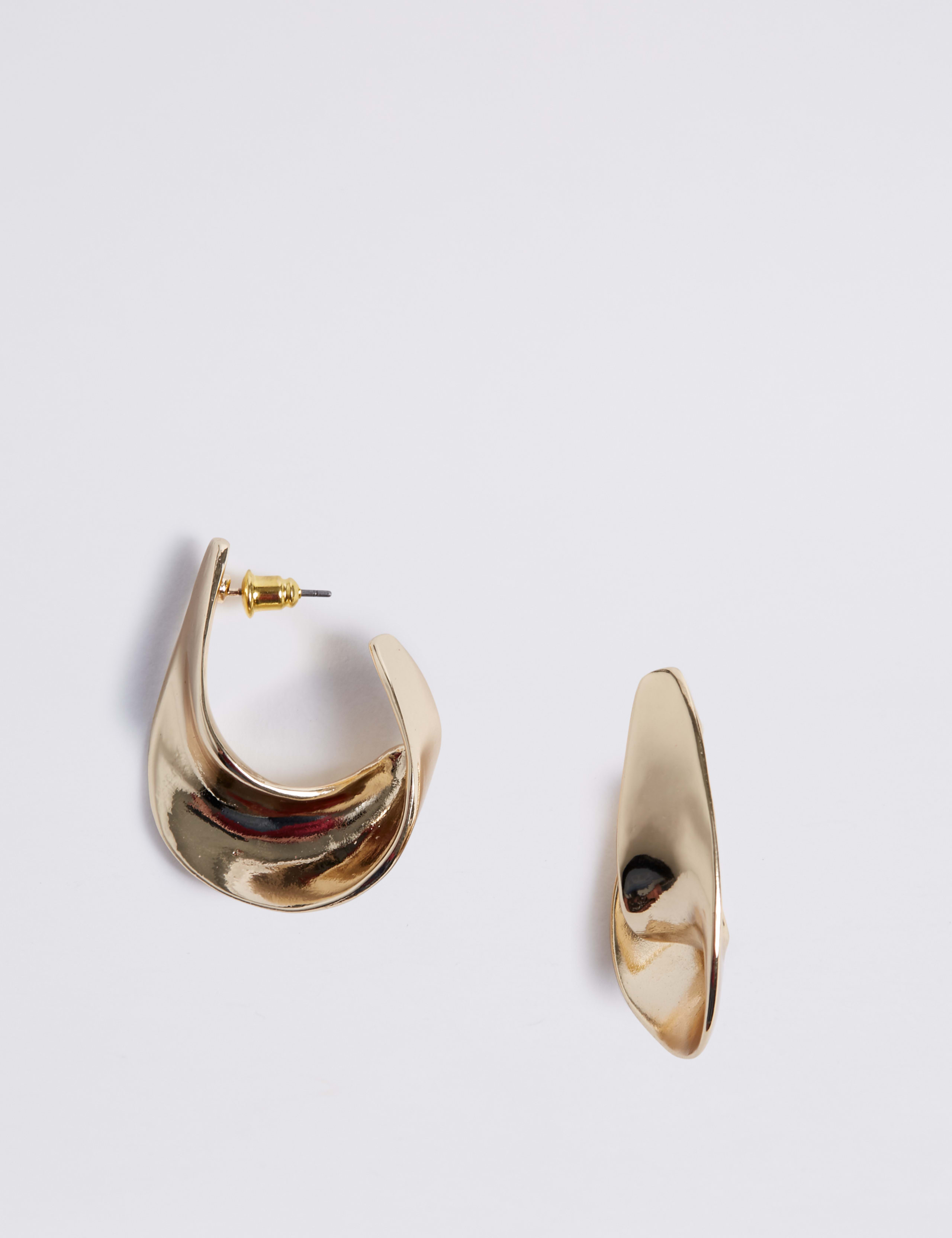 Twist Metal Hoop Earrings 2 of 2