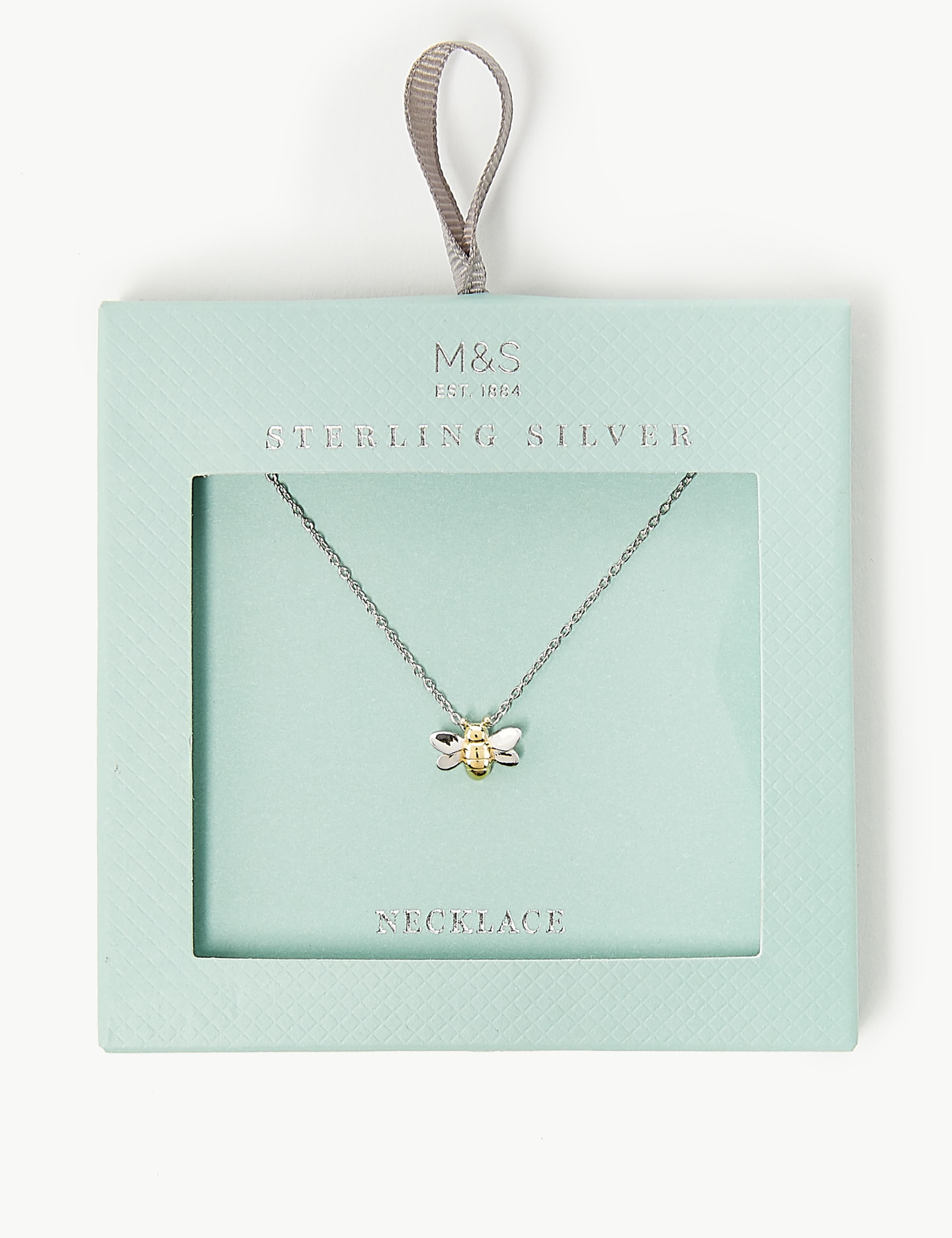 Sterling Silver Bee Pendant Necklace 3 of 3