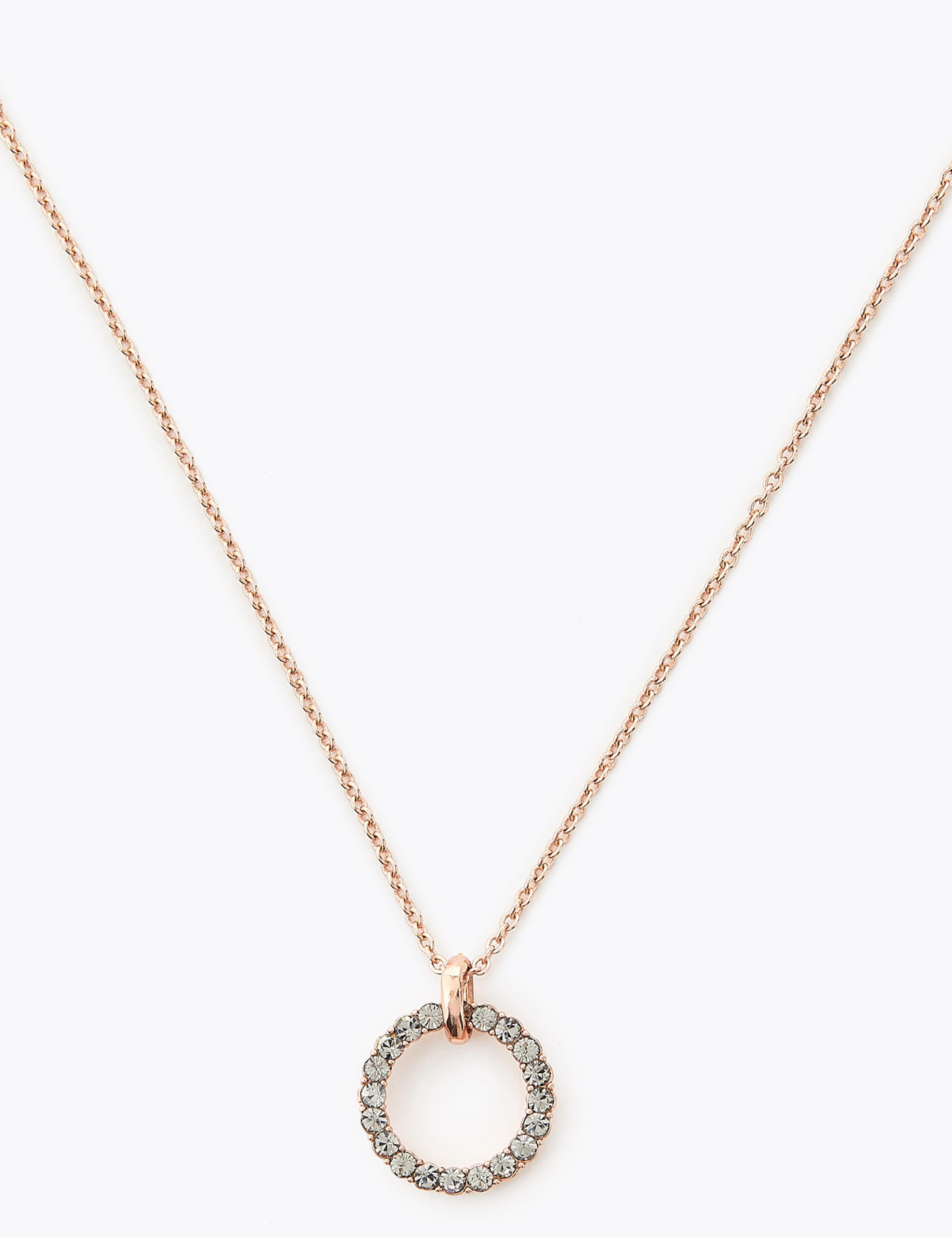 Sterling Silver Circle Pendant Necklace 1 of 3