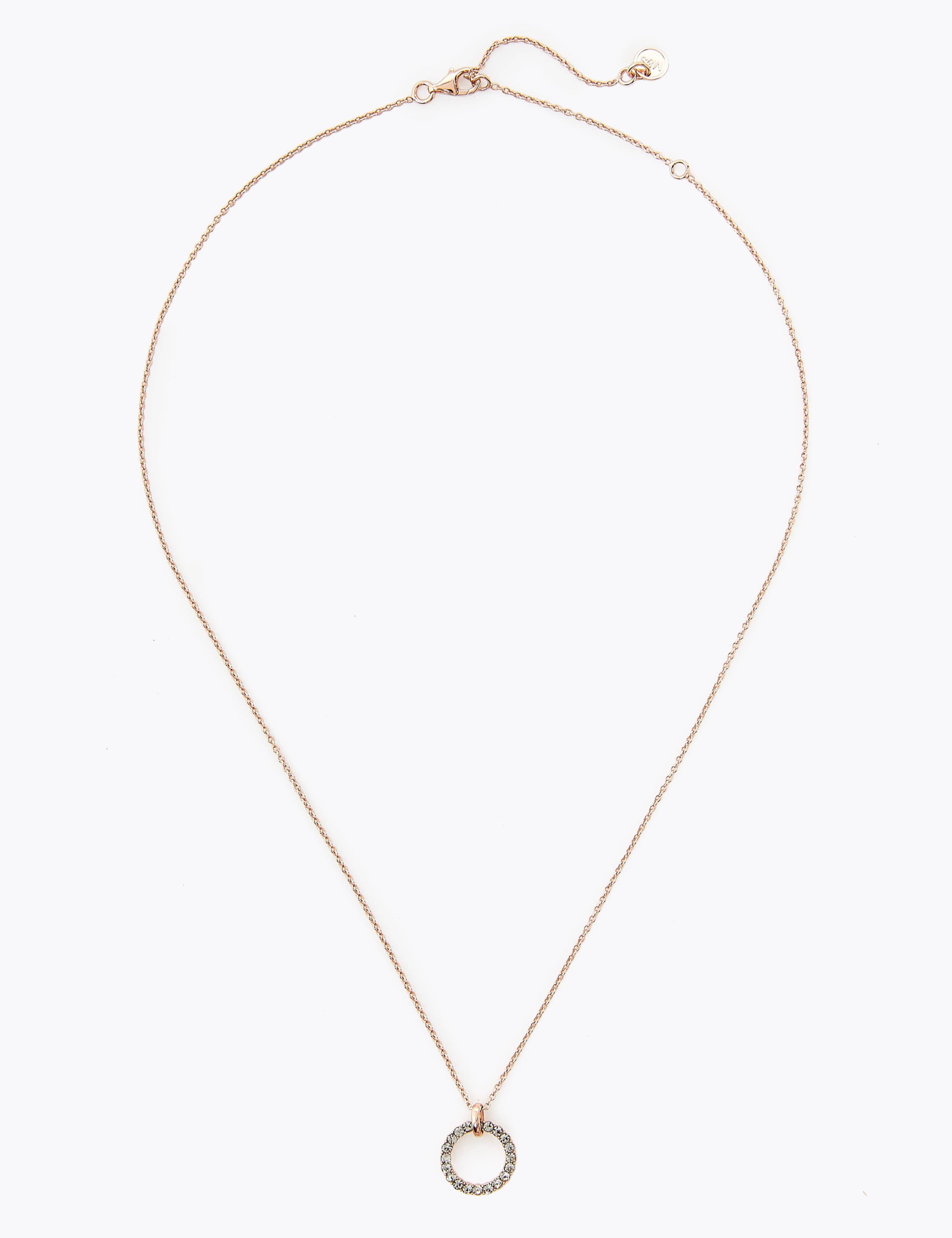 Sterling Silver Circle Pendant Necklace 2 of 3