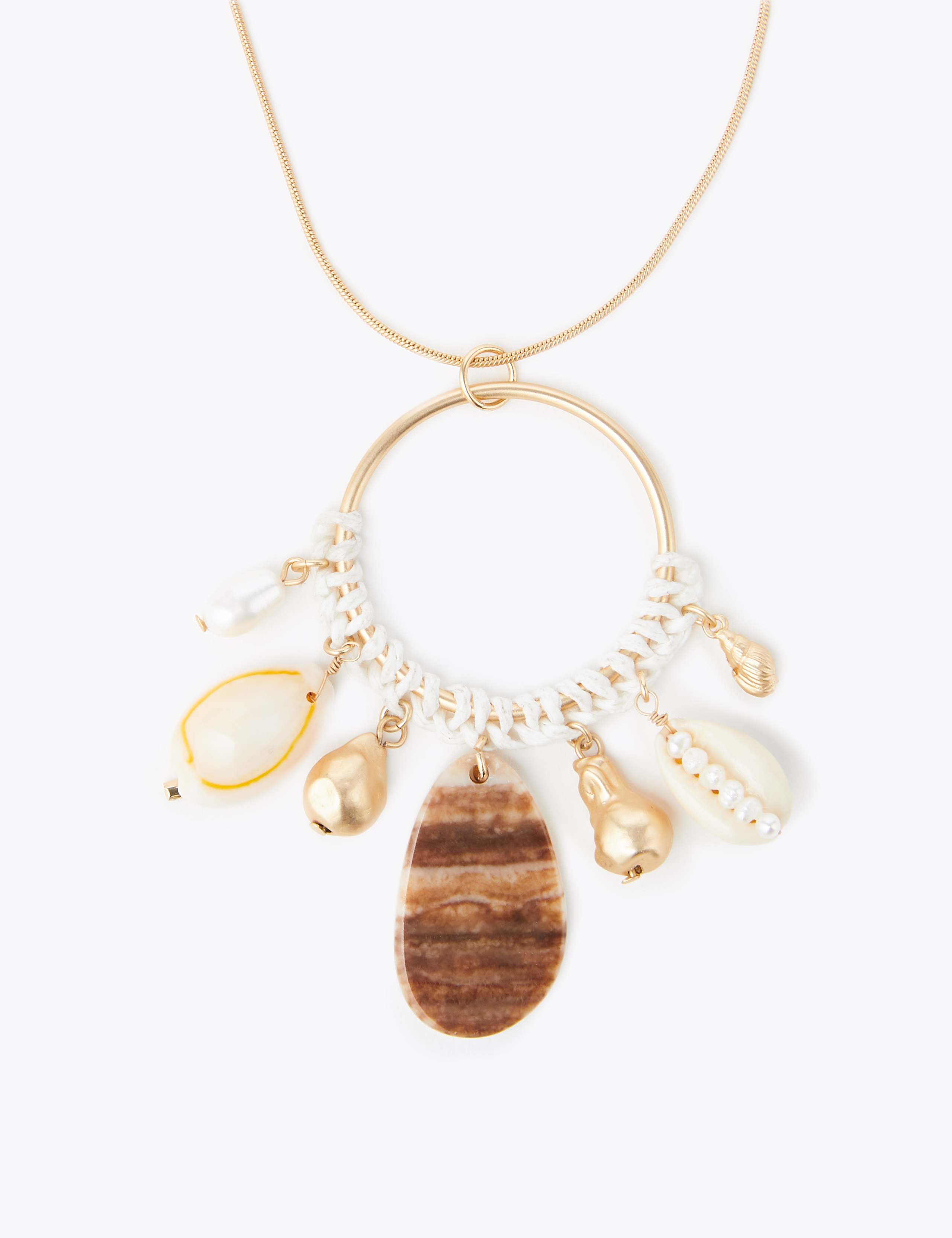 Shell Shape Hoop Pendant Necklaces 1 of 2
