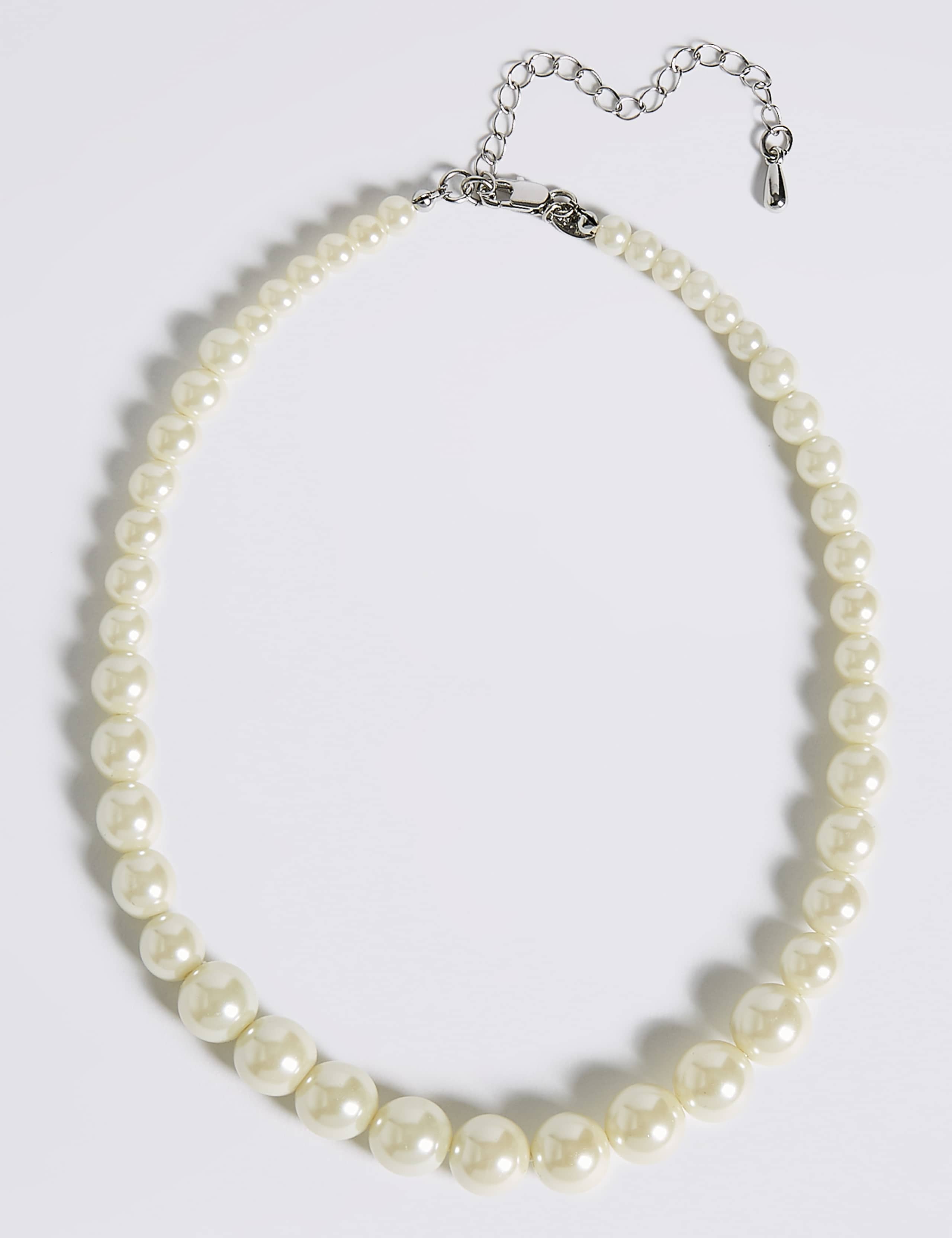 Pearl Effect Graduated Collar Necklace 1 of 2