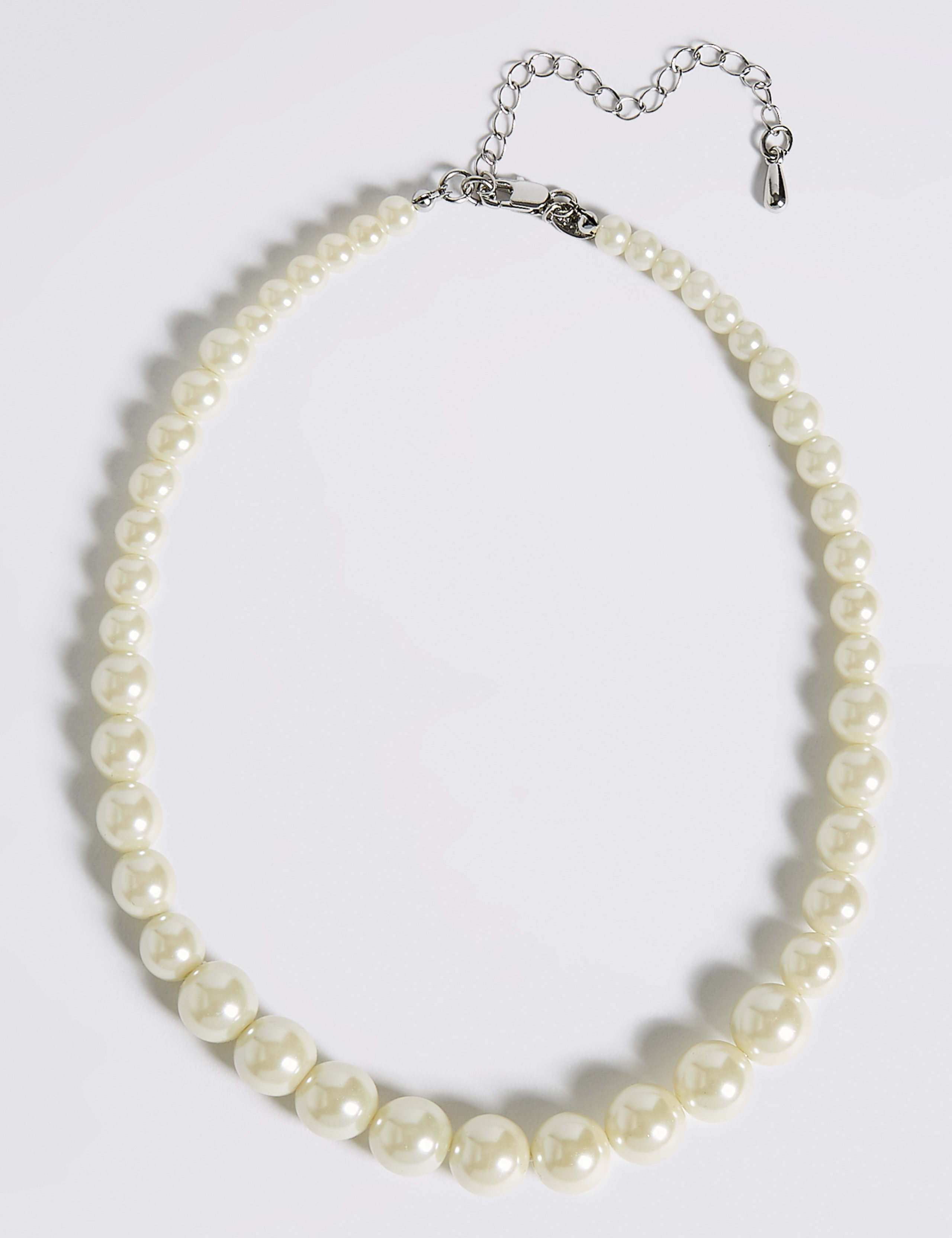 Pearl Effect Graduated Collar Necklace 2 of 2