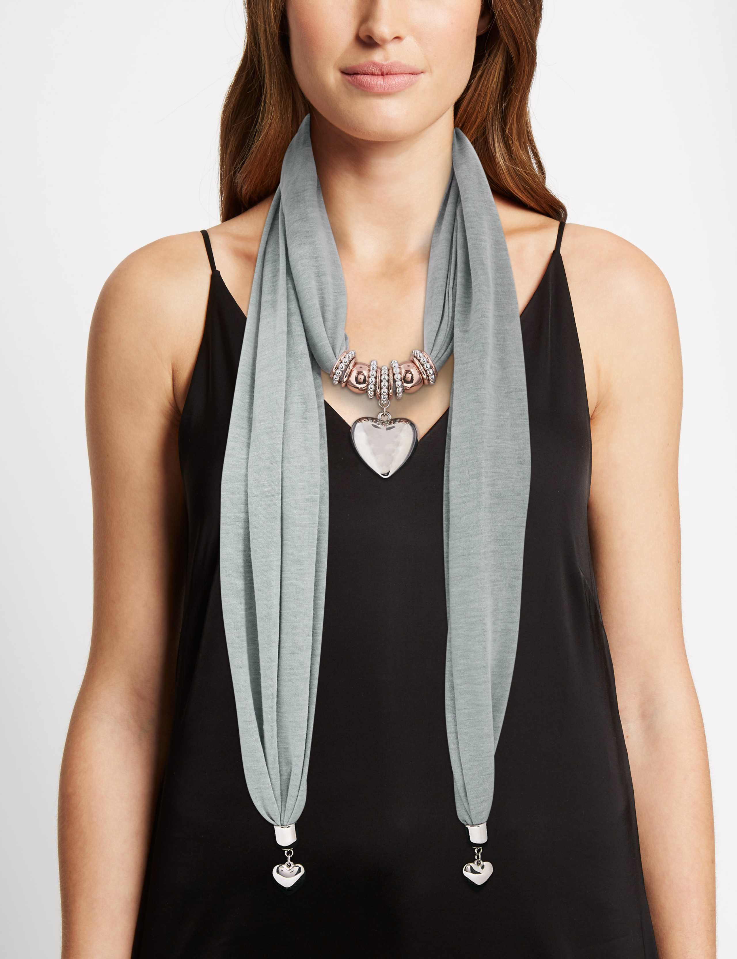 Heart Pendant Scarf Necklace 1 of 1