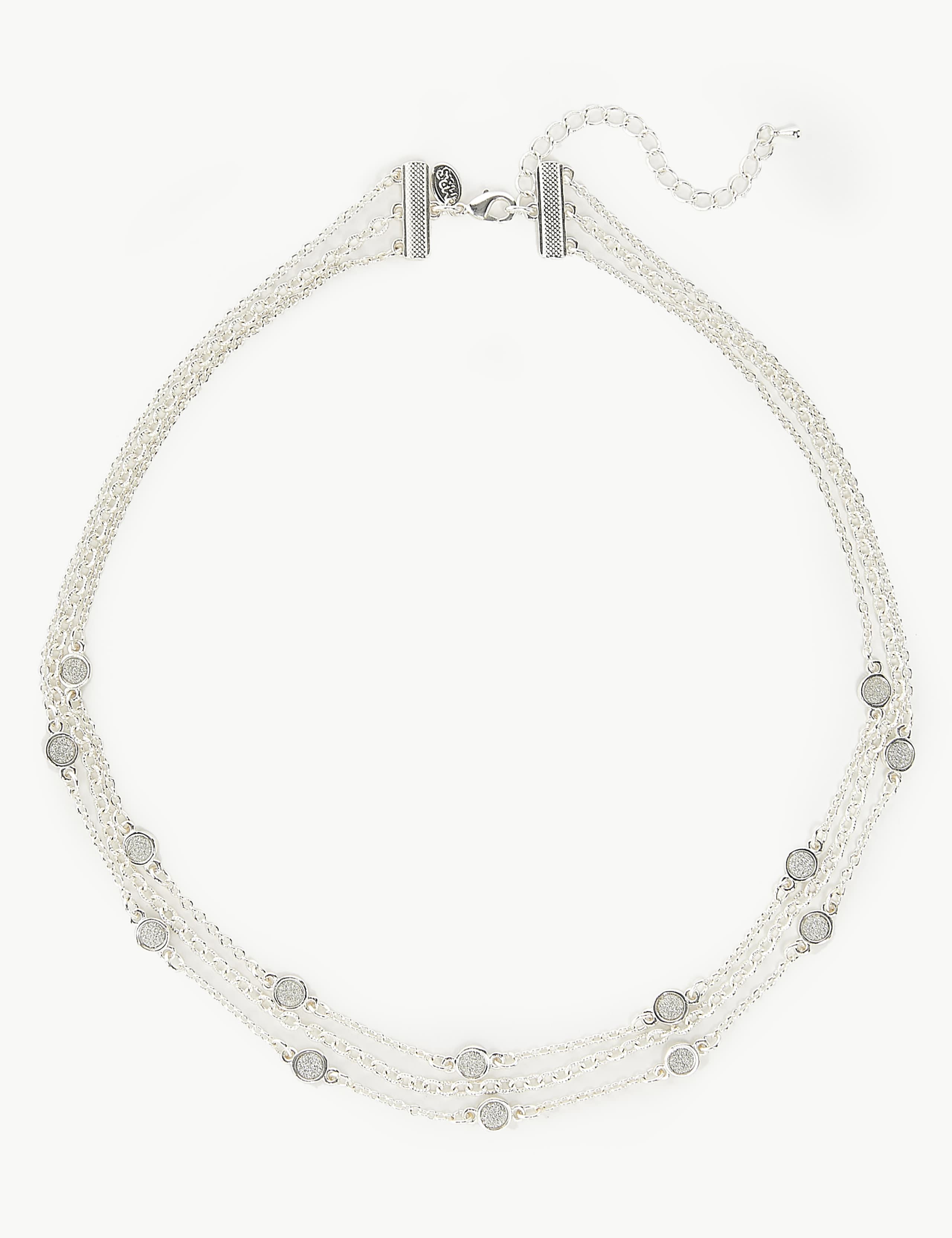 Multi Row Glitter Stud Necklace 1 of 1