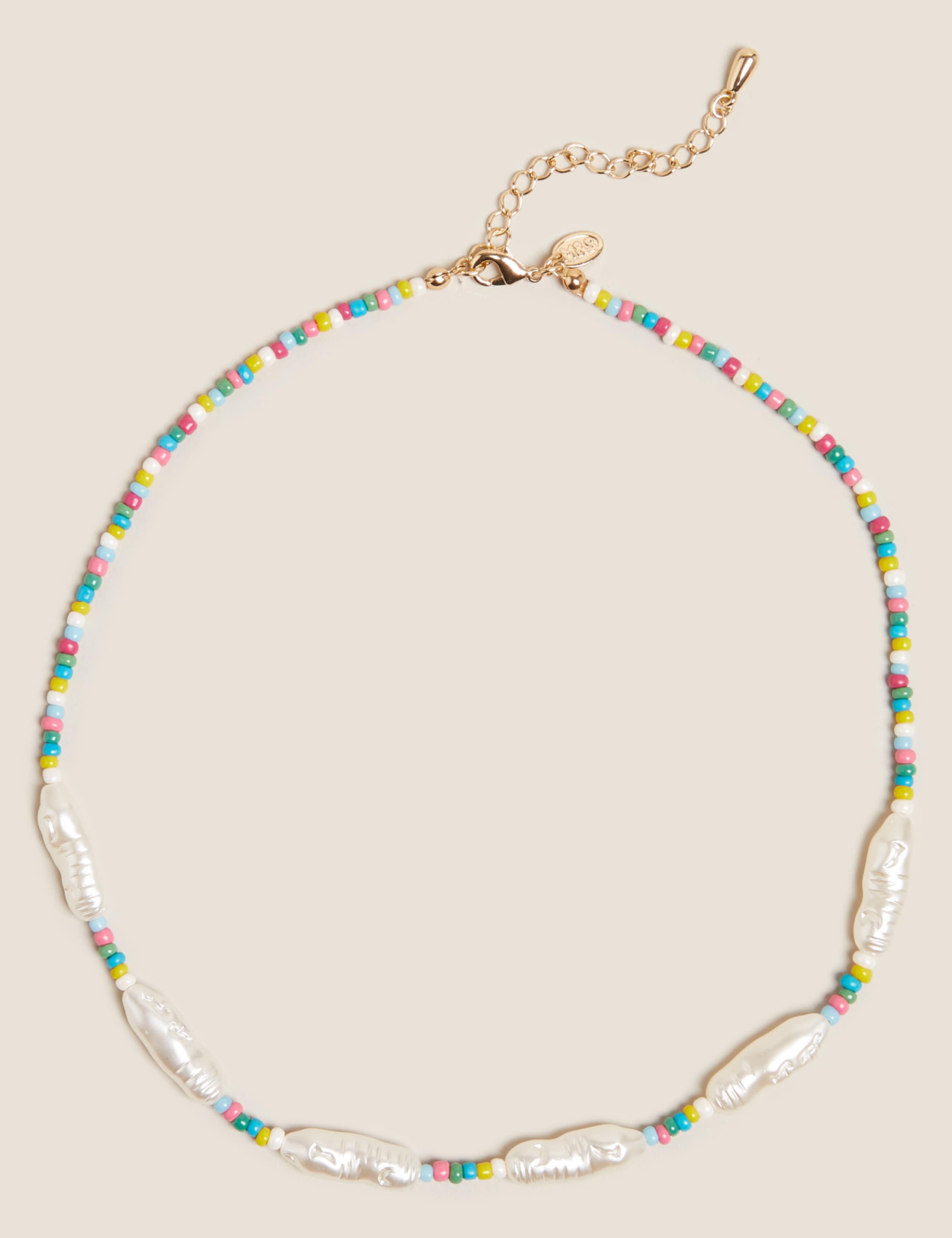 Pearl Effect Beaded Necklace 1 of 1