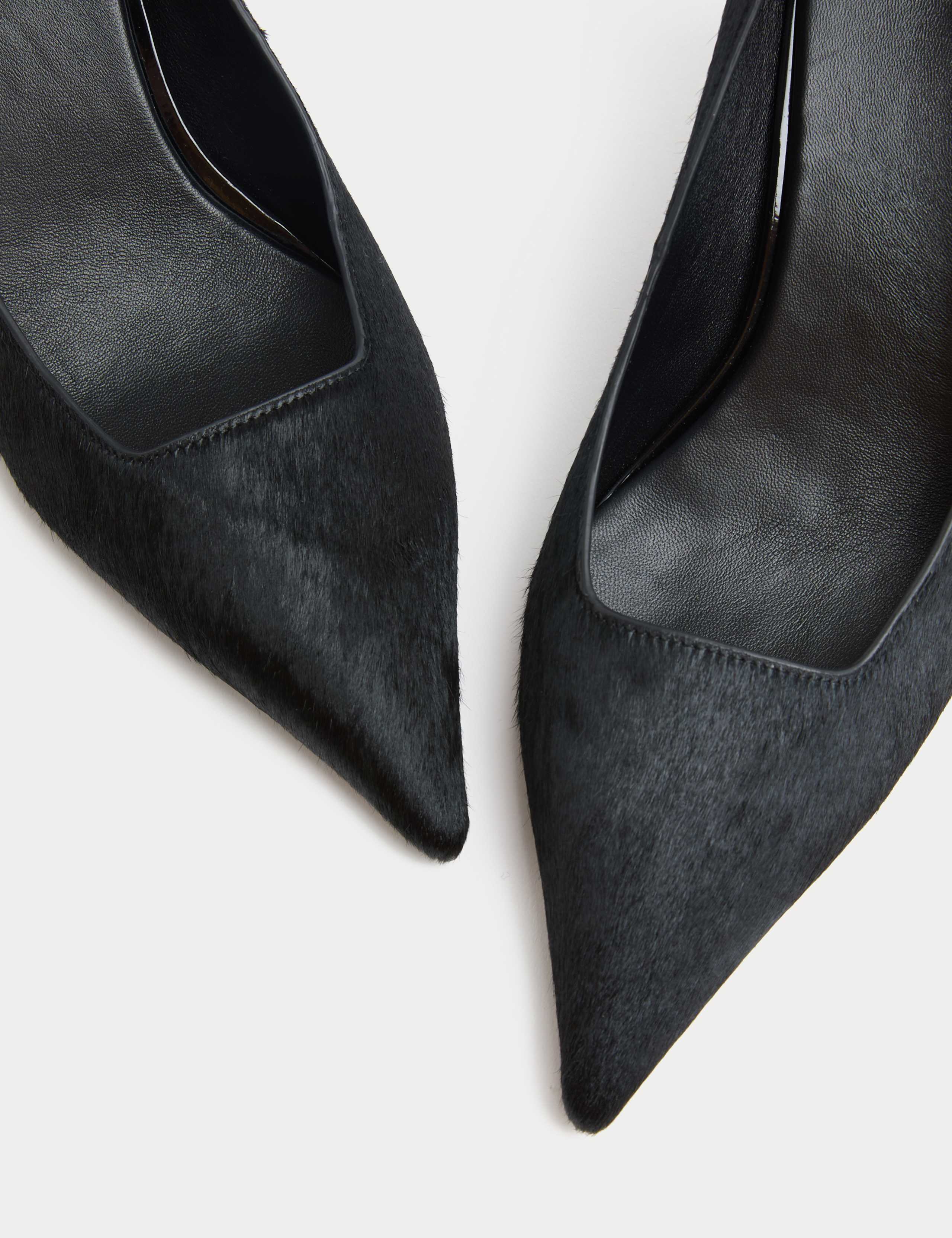 Hair On Leather Stiletto Heel Court Shoes 4 of 4