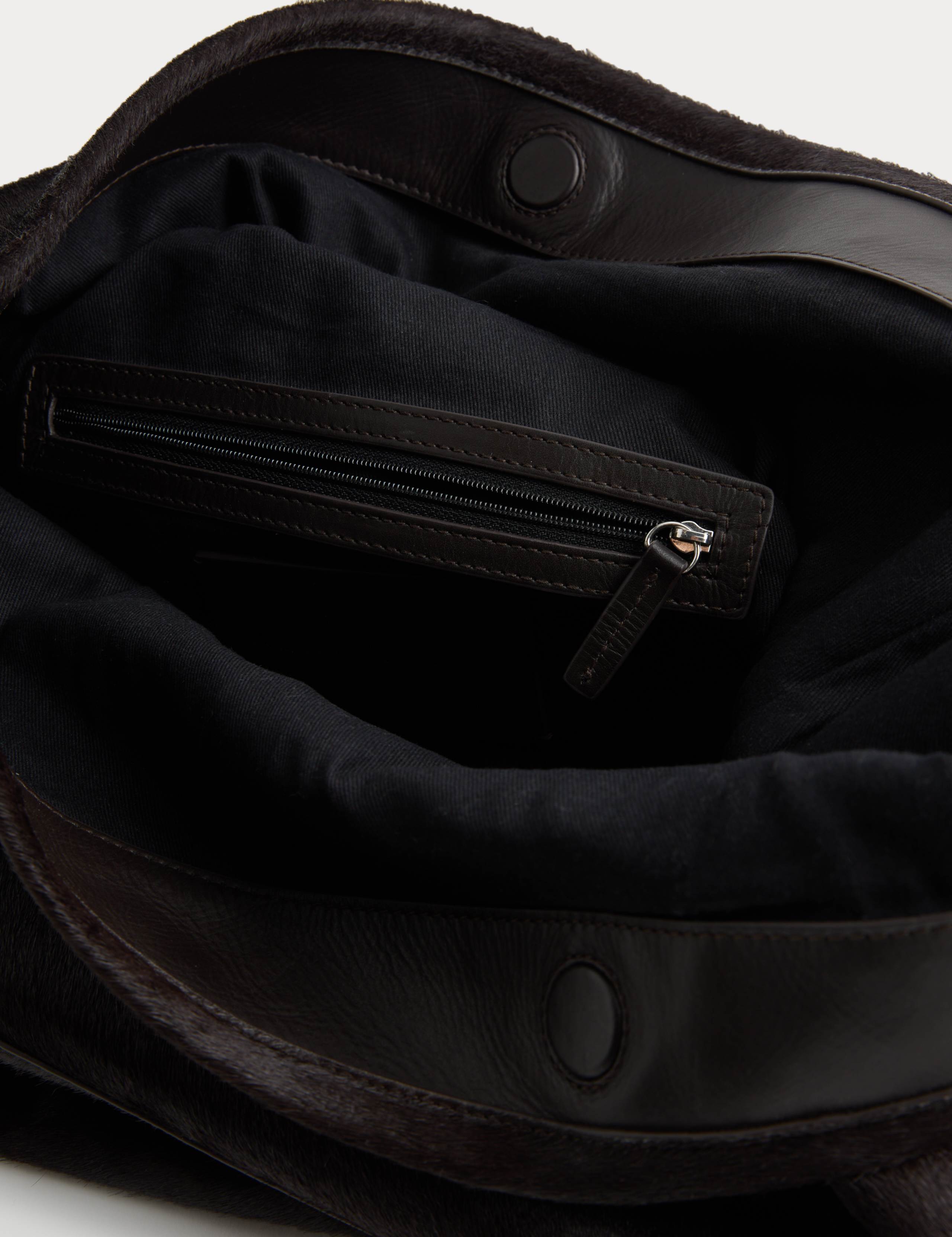 Hair On Leather Foldover Clutch Bag 2 of 4