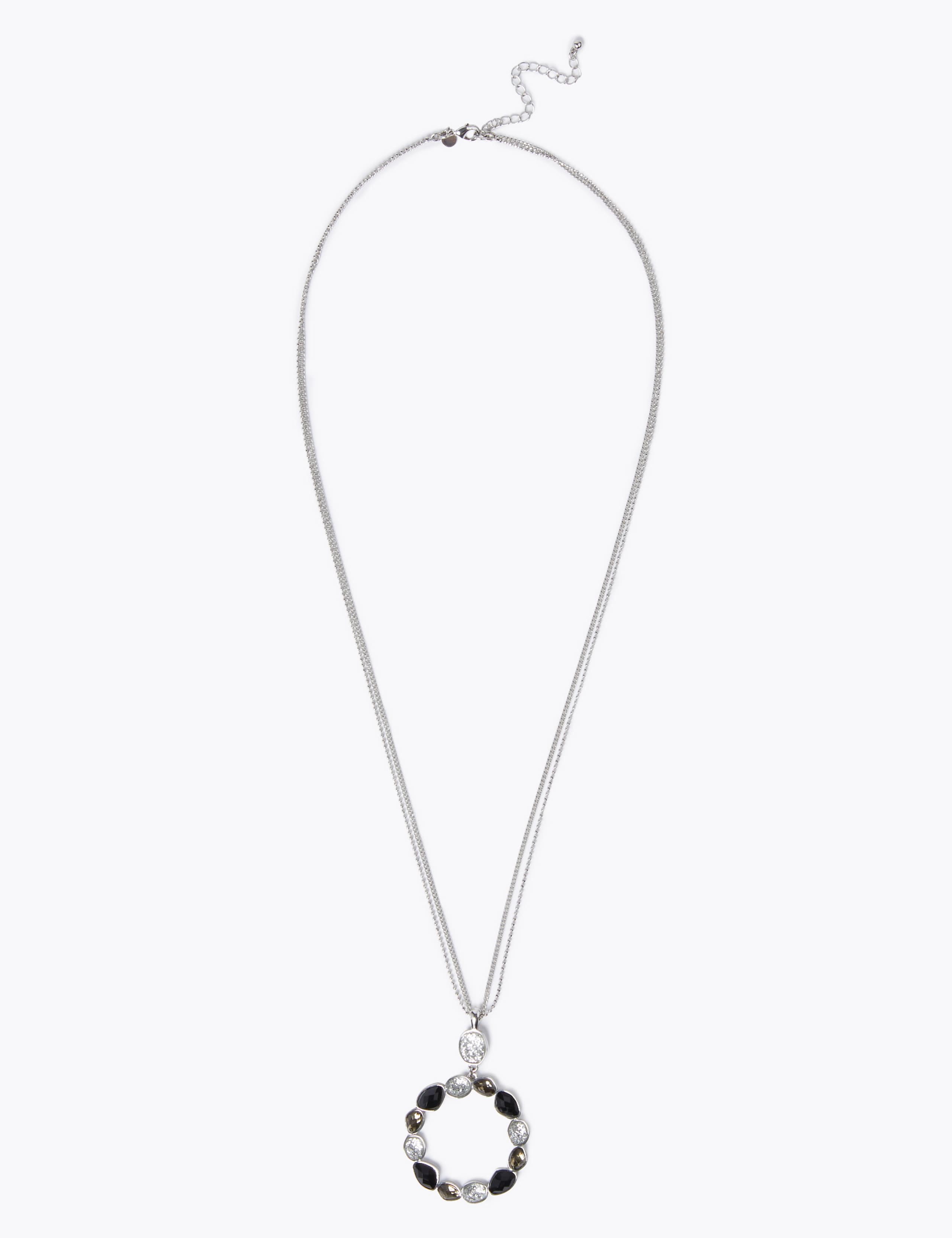 Facet Cut Gem Long Pendant Necklace 2 of 2