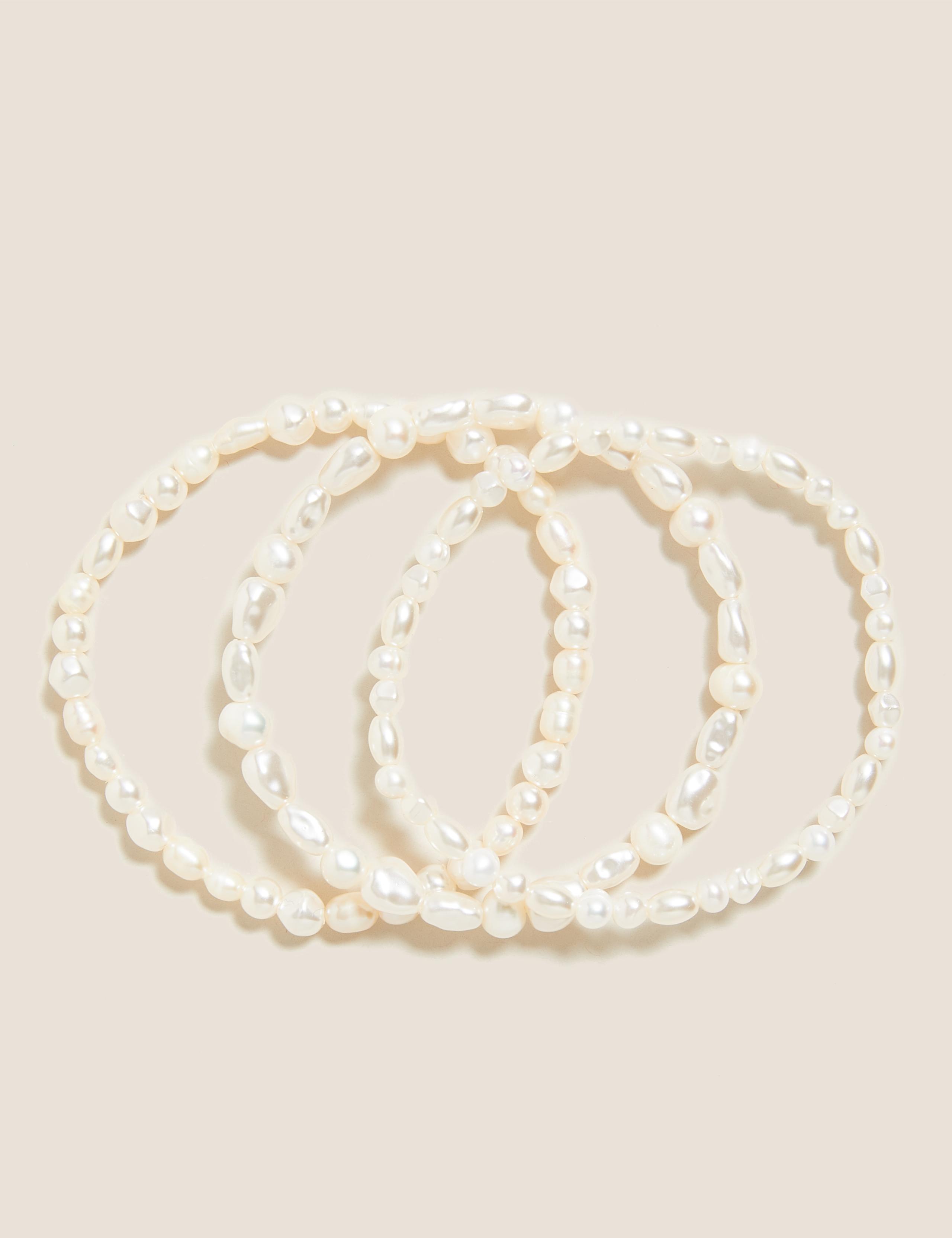 3 Pack Mixed Pearl Stretch Bracelet 1 of 1