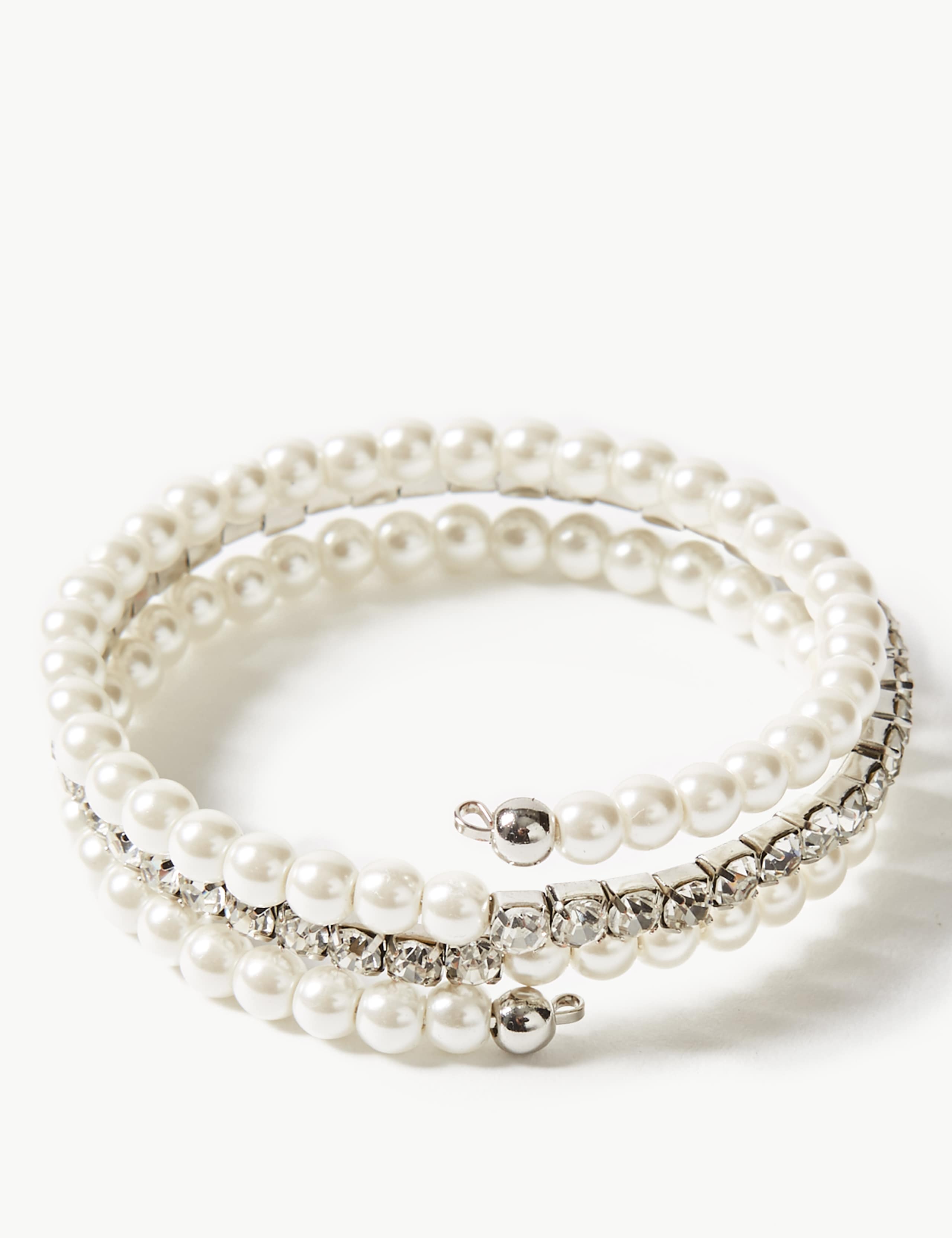 Pearl & Crystal Wrap Bracelet 1 of 1