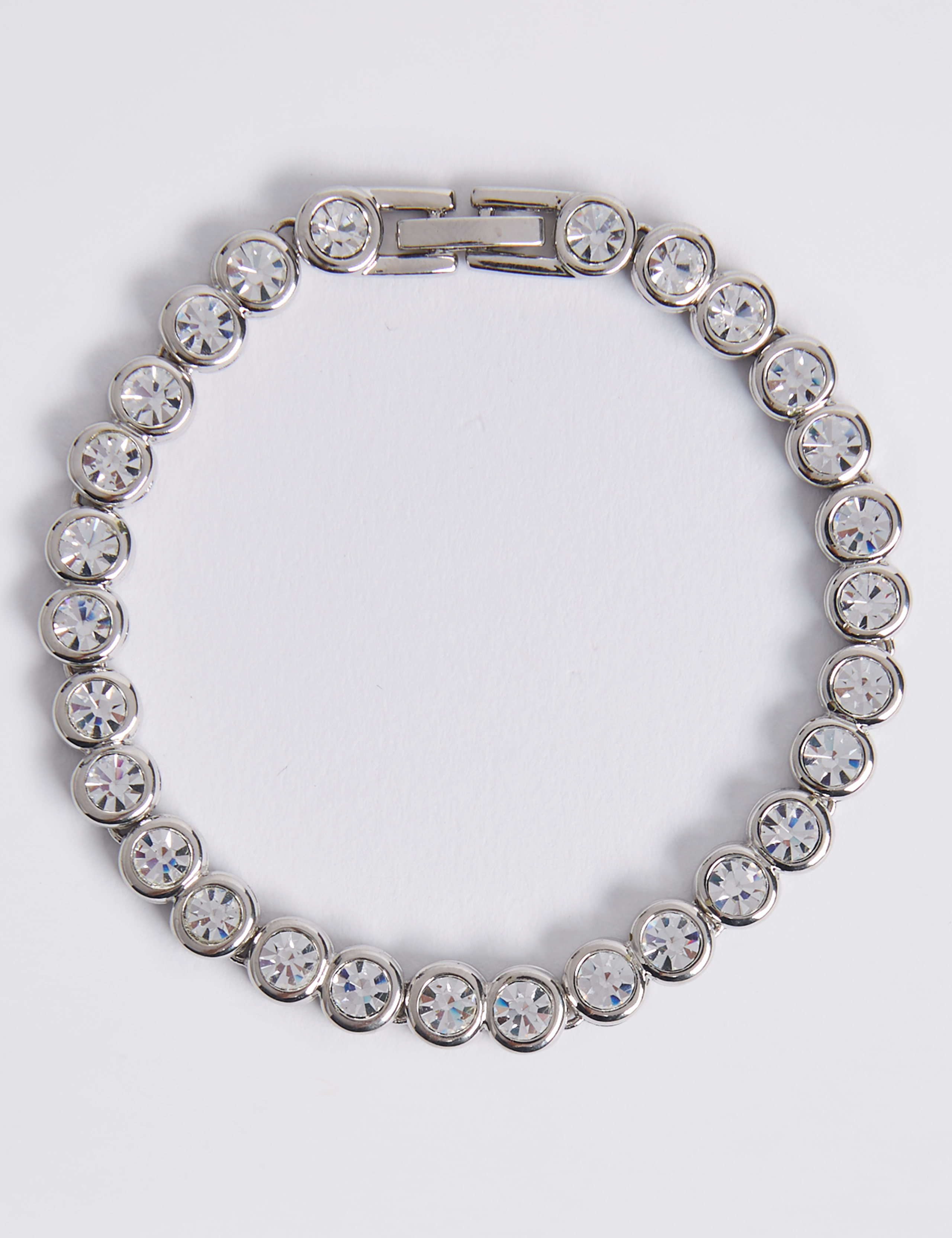 Platinum Plated Diamanté Bracelet 2 of 3