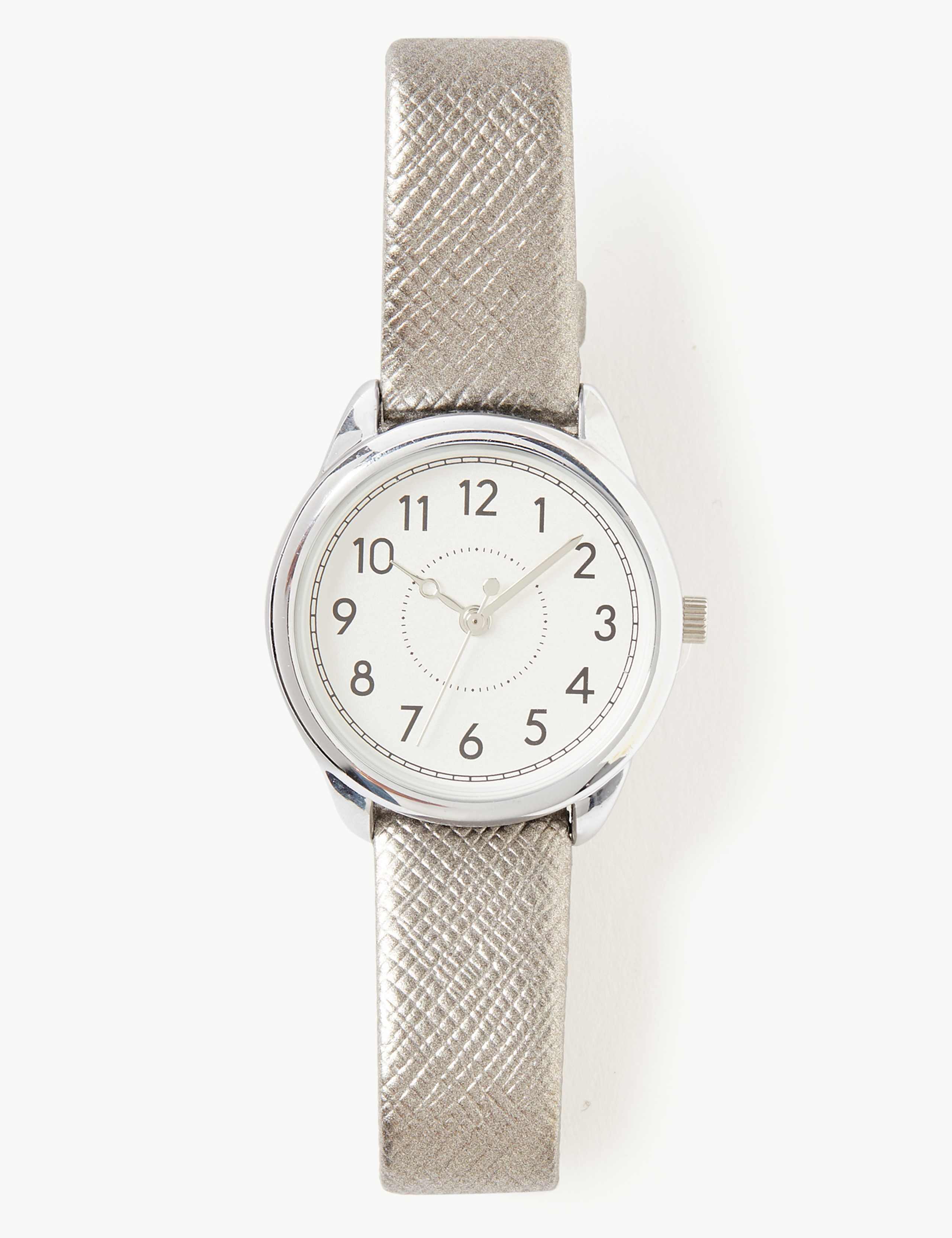 Round Face Sheen Strap Watch 2 of 4