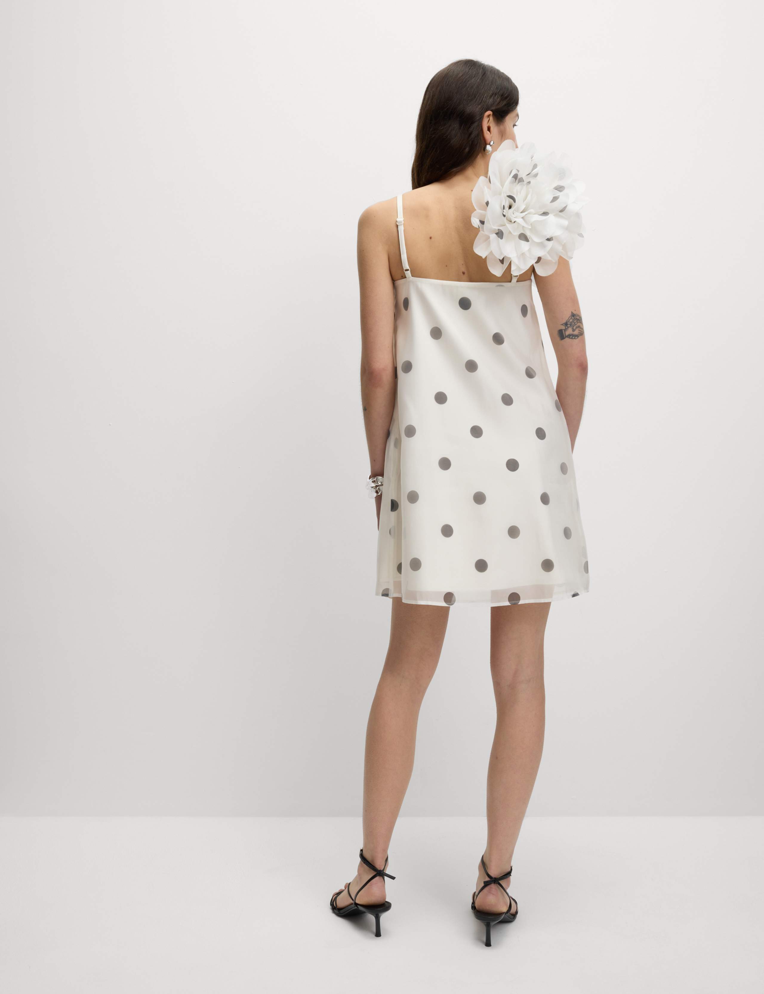 Polka Dot Square Neck Mini Column Dress 4 of 6