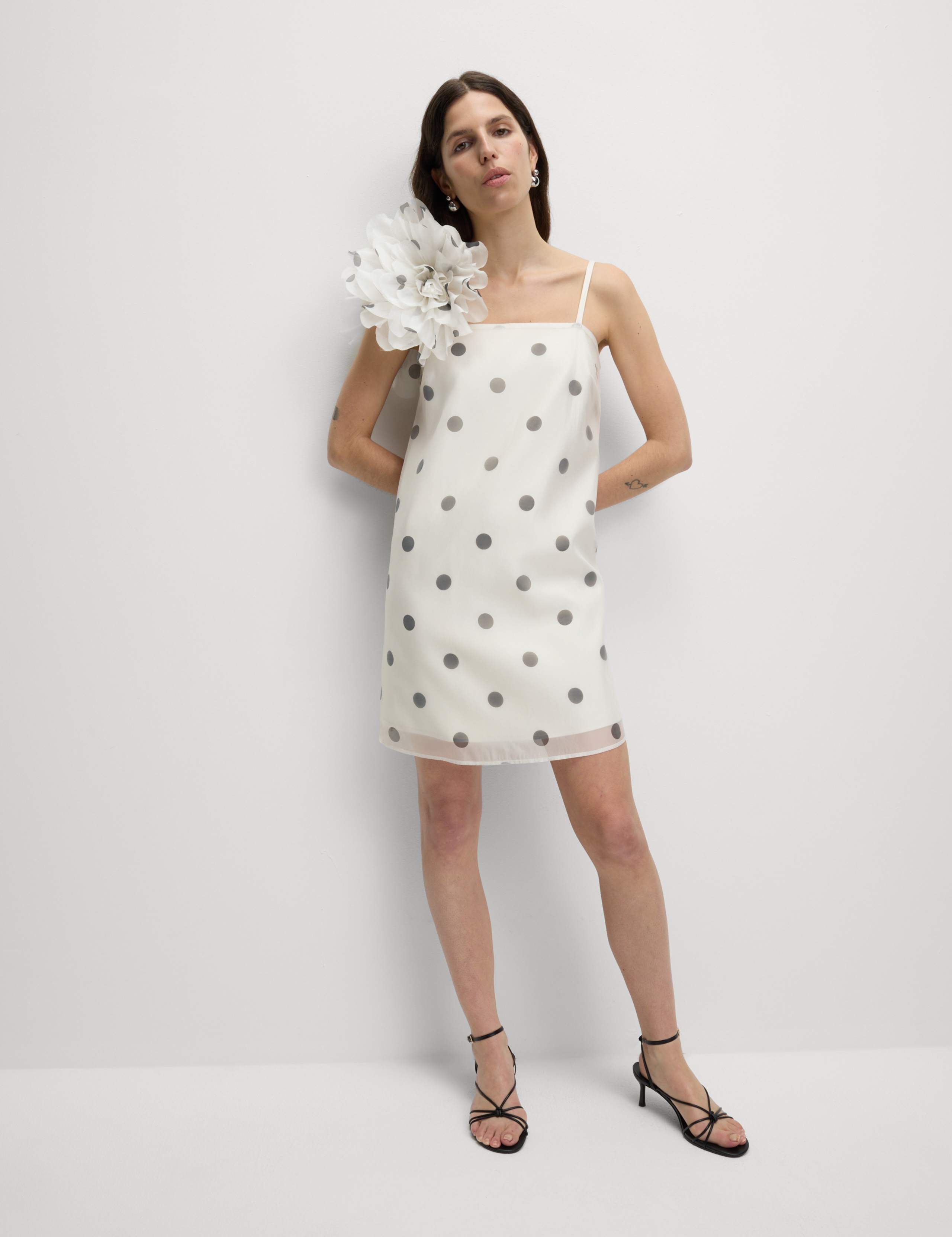 Polka Dot Square Neck Mini Column Dress 6 of 6