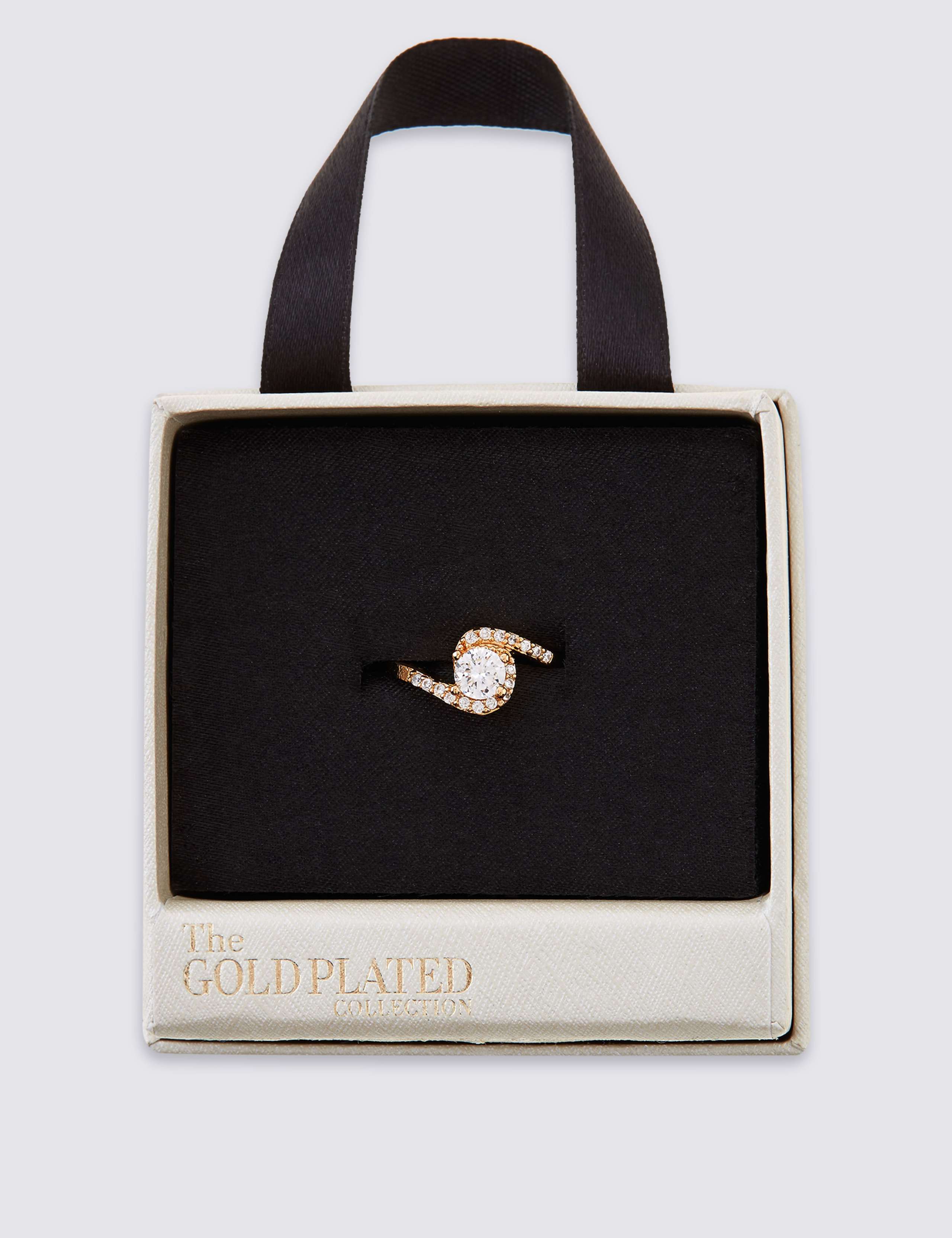 Gold Plated Stone Twist Ring 3 of 3