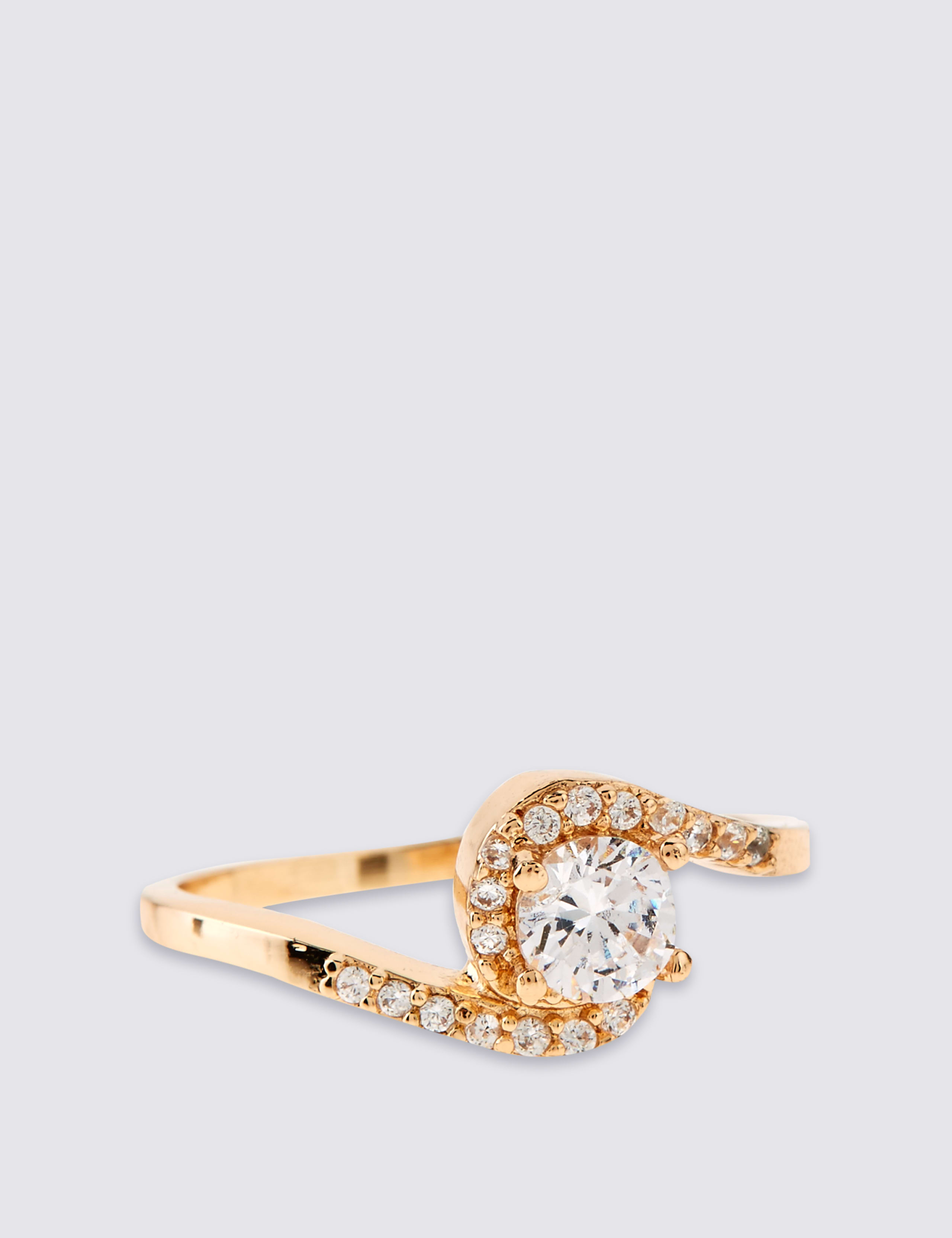 Gold Plated Stone Twist Ring 2 of 3