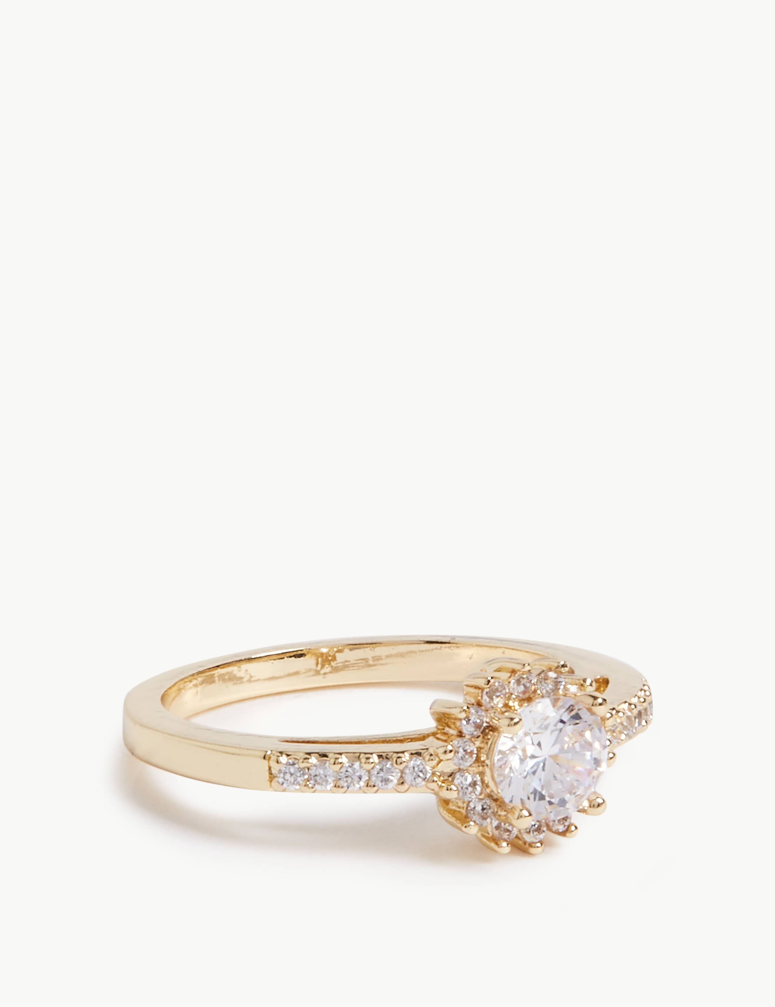 Gold Plated Pave Shoulder Ring 2 of 2