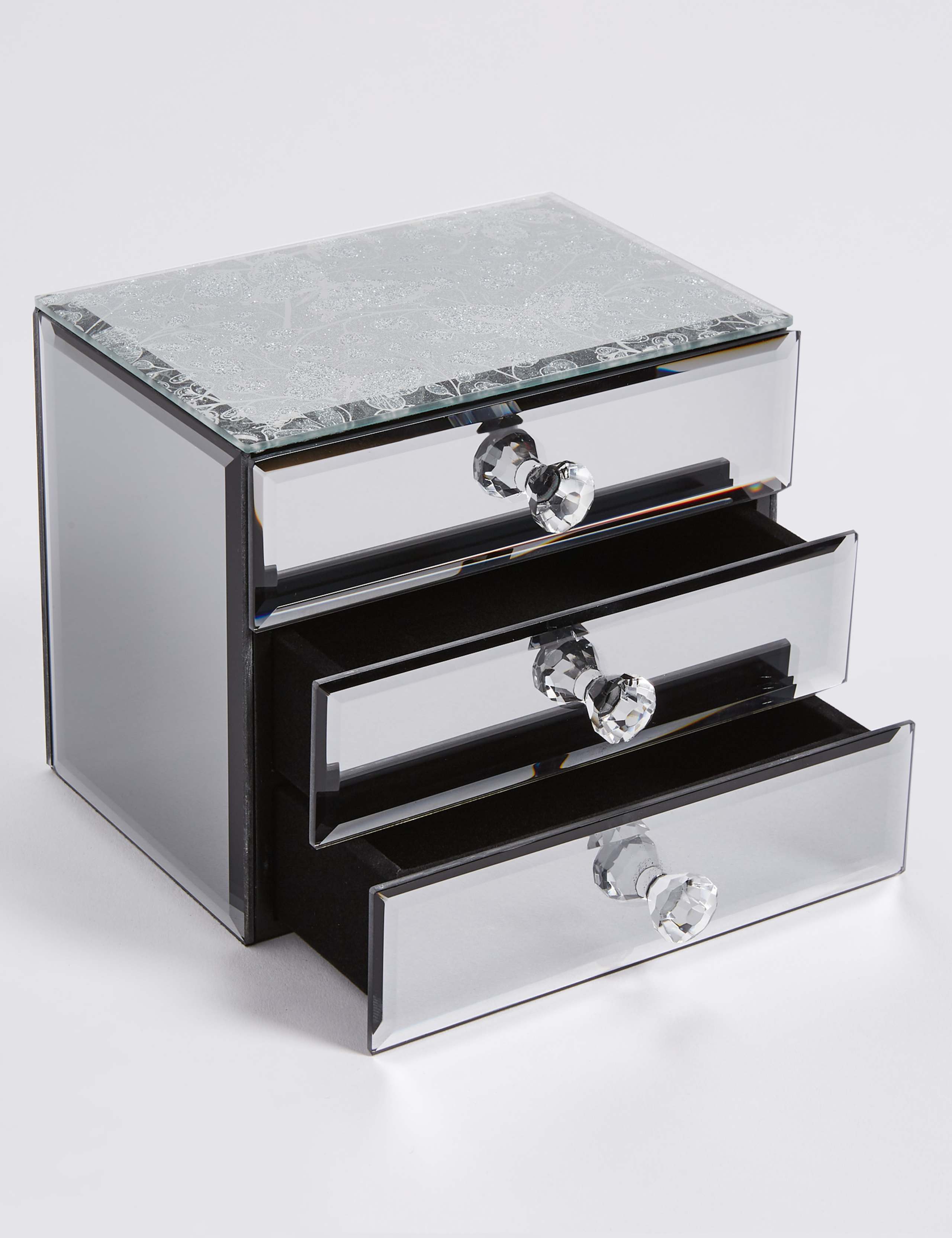 Glitter Diamanté 3 Drawer Jewellery Box 3 of 3