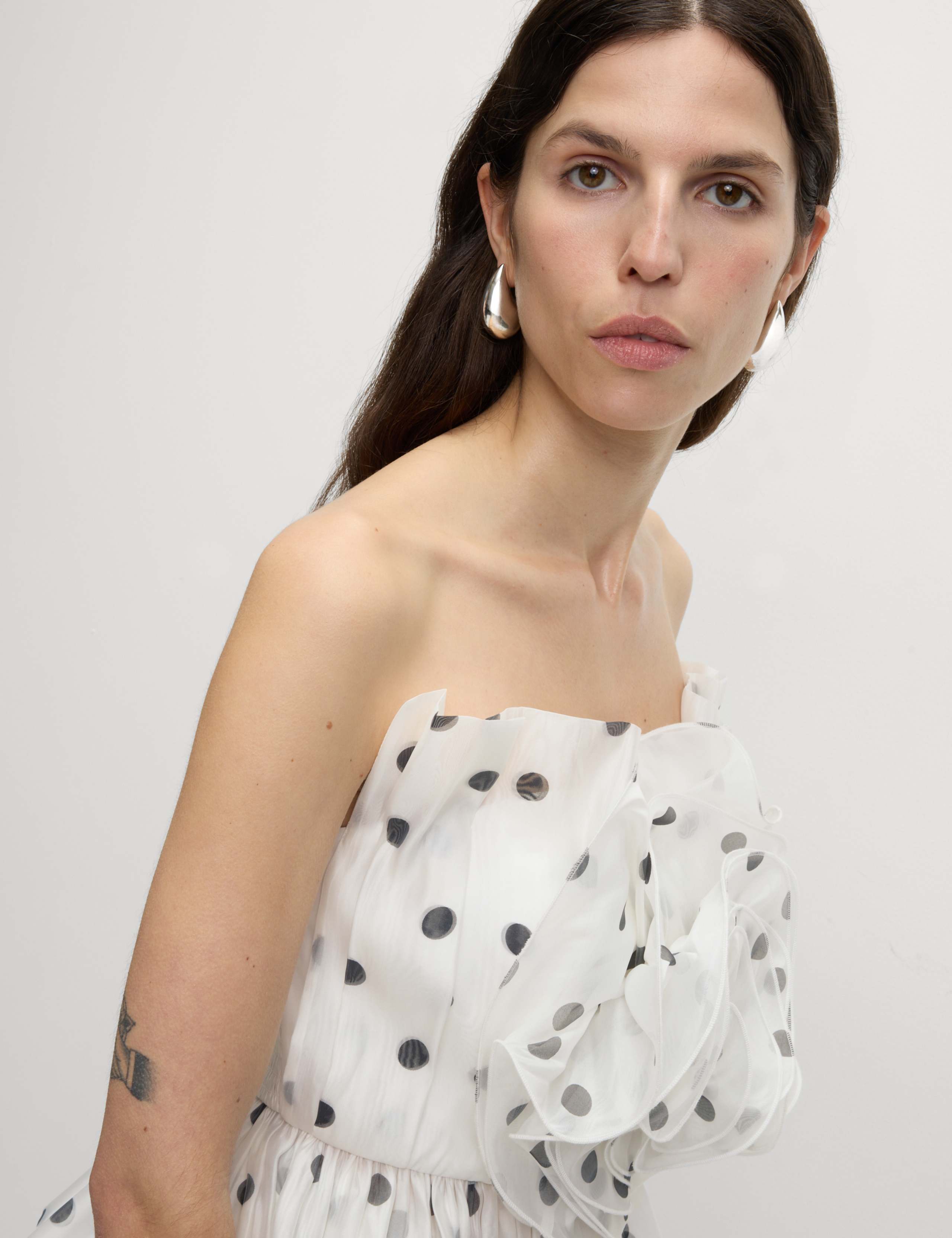 Organza Spot Print Bardot Top 5 of 6