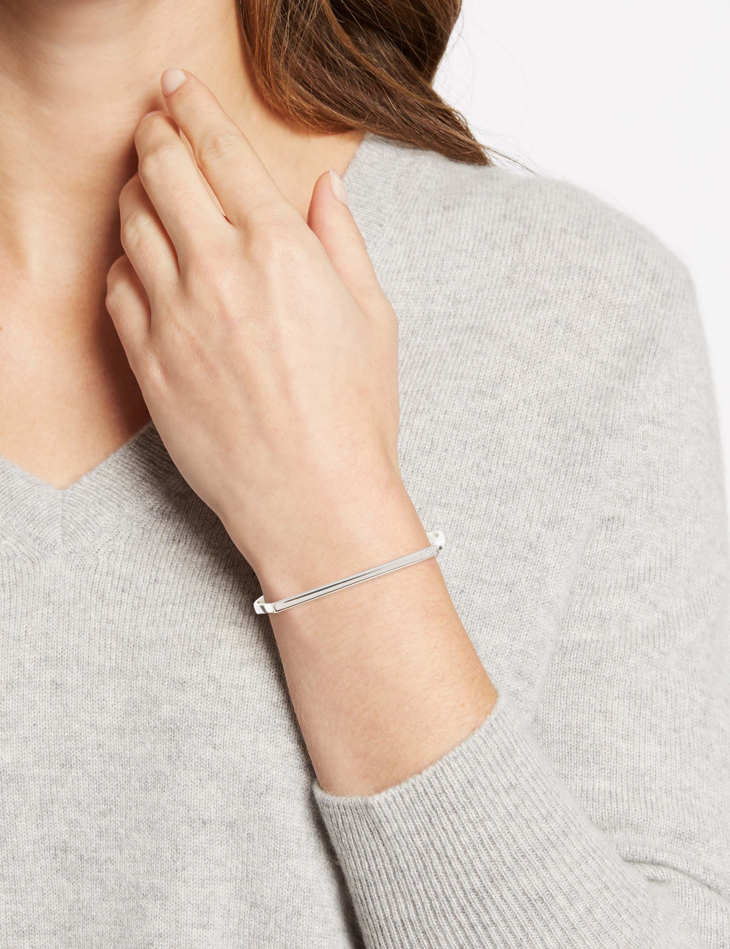Sterling Silver Pave Bangle Bracelet 1 of 3
