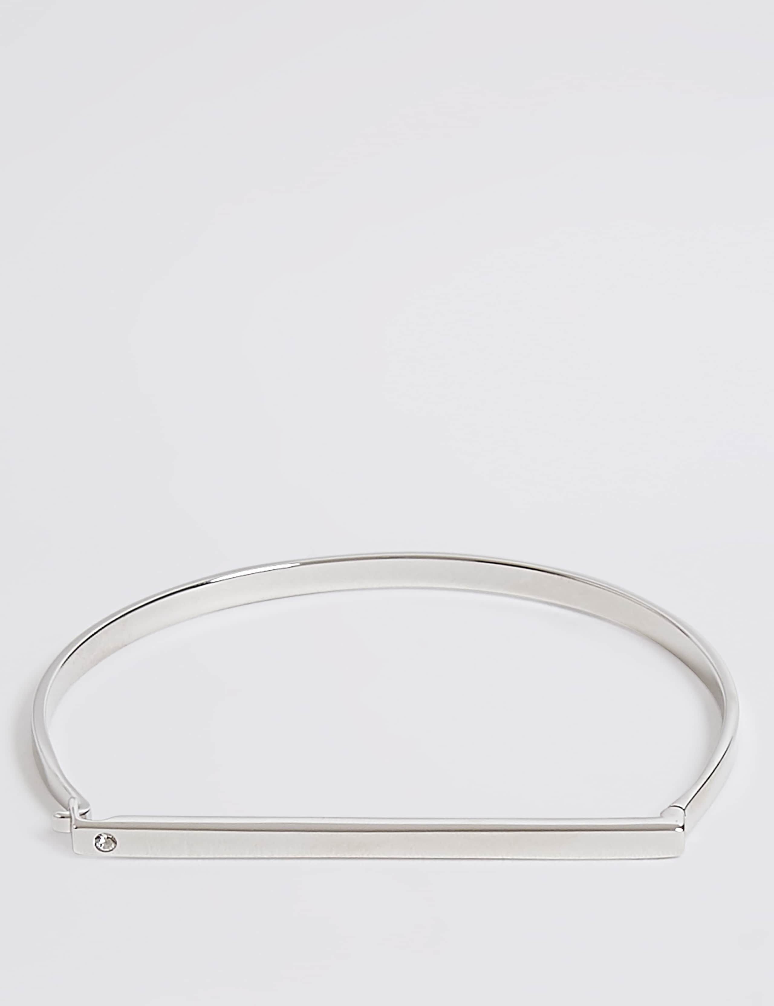 Sterling Silver Pave Bangle Bracelet 2 of 3