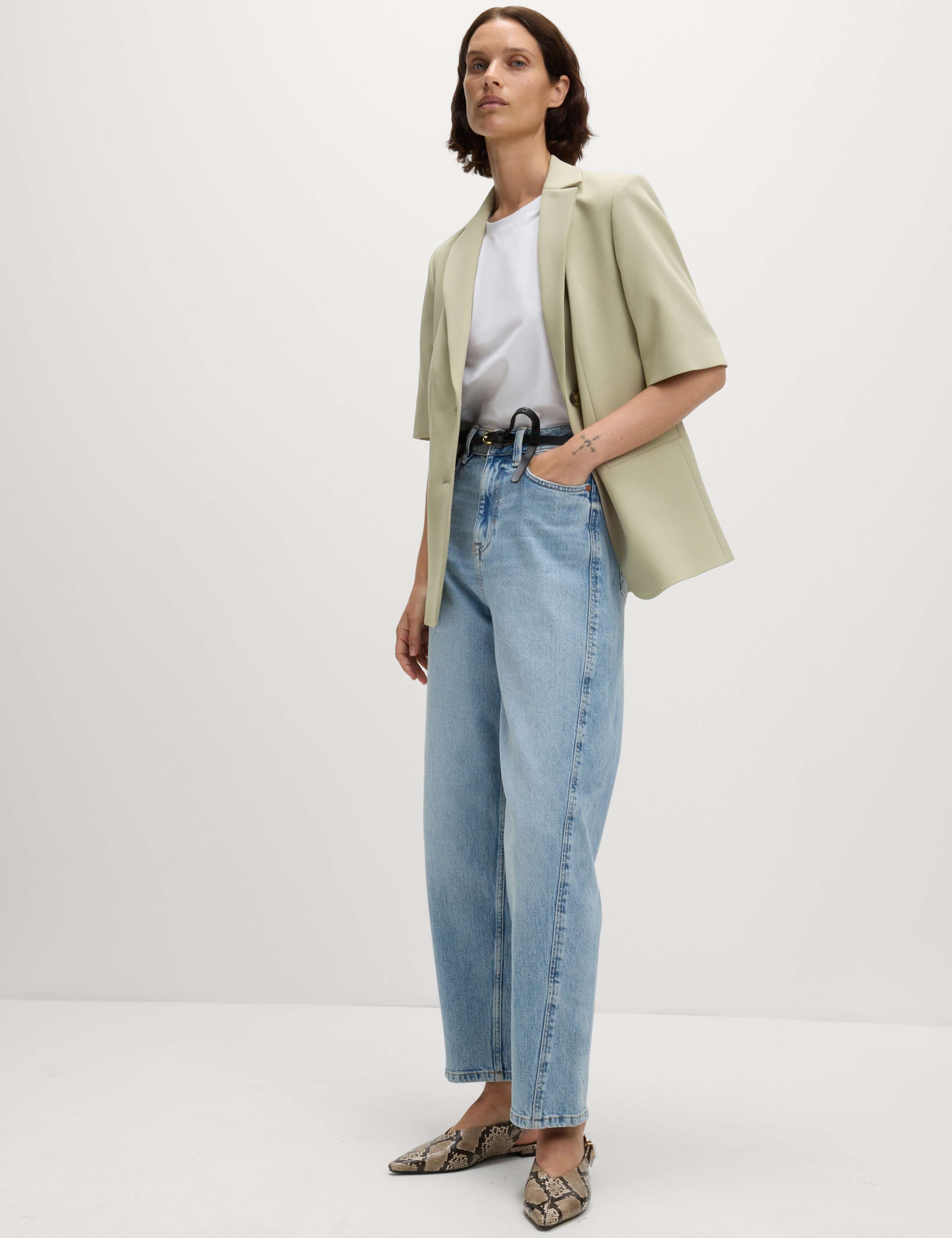 Straight Short Sleeve Single Breasted Blazer 6 of 7