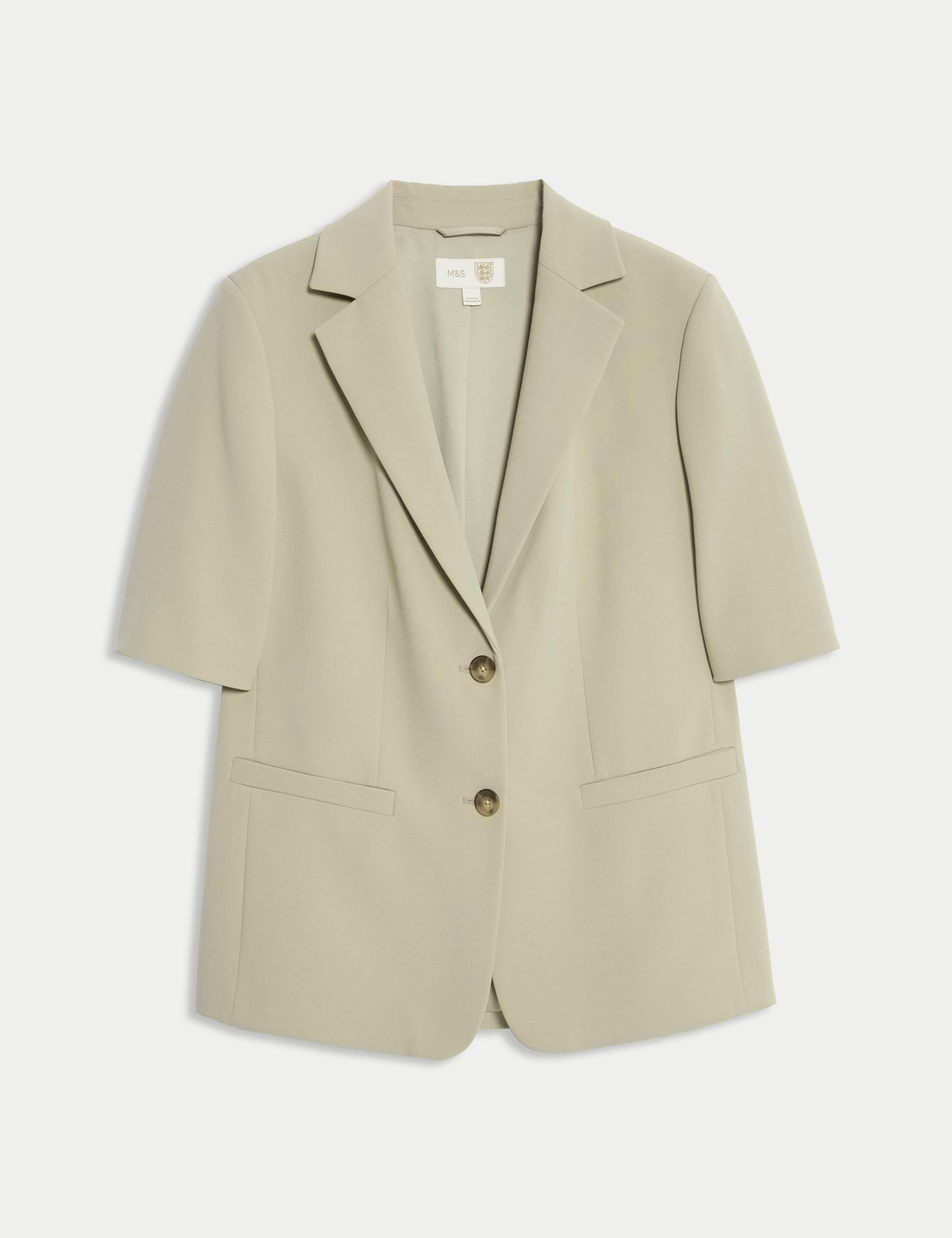 Straight Short Sleeve Single Breasted Blazer 2 of 7