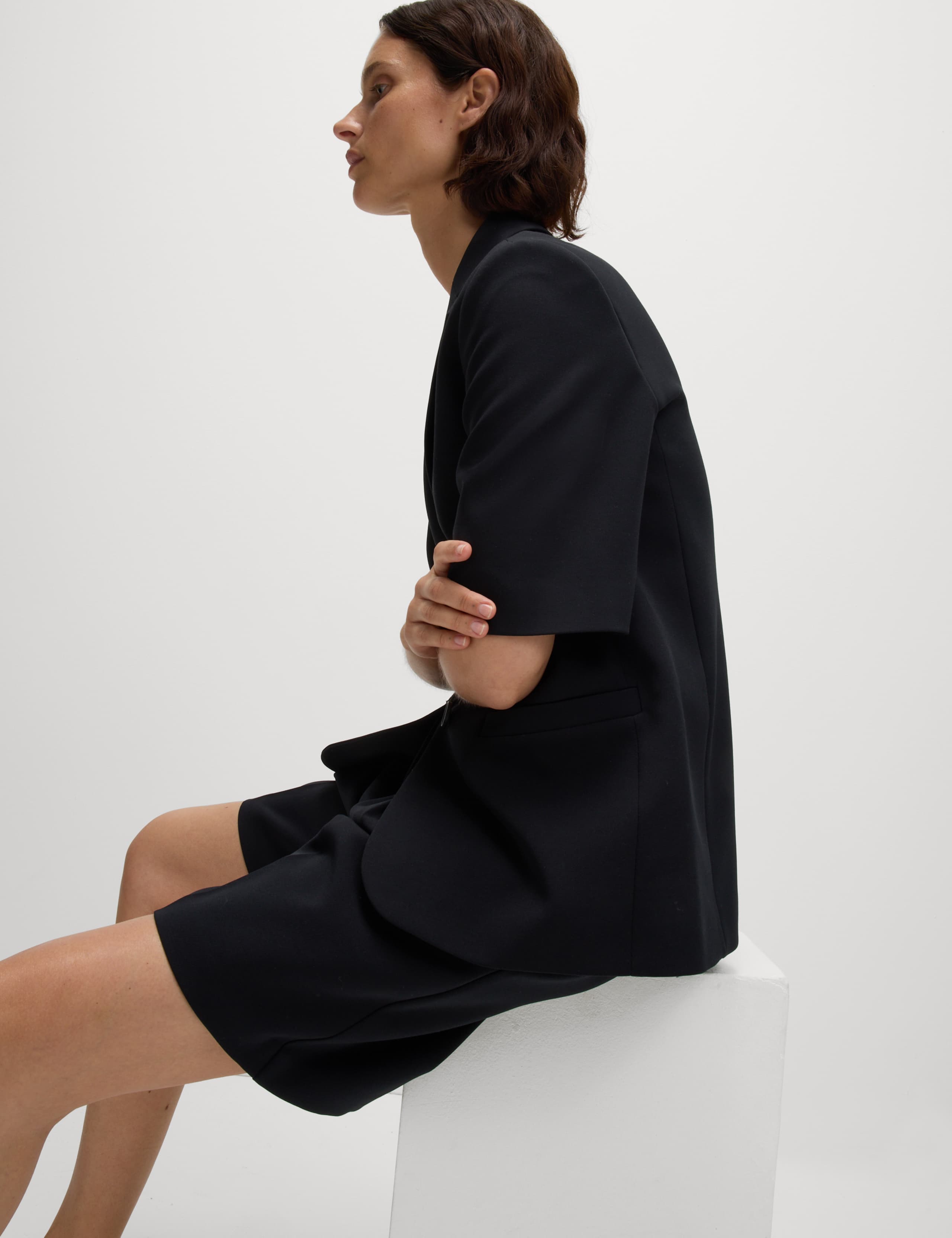 Straight Short Sleeve Single Breasted Blazer 1 of 8