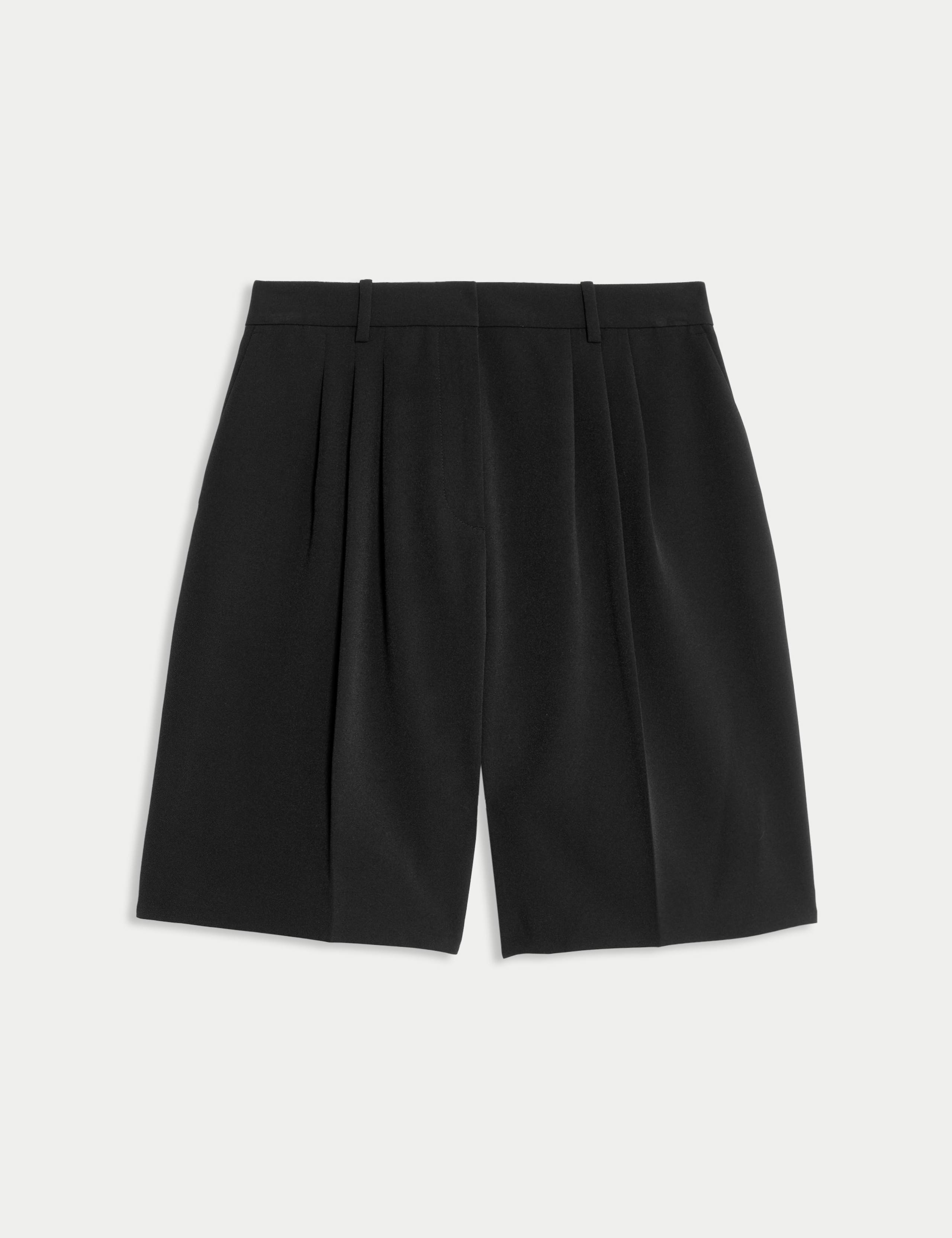 High Waisted Pleat Front Bermuda Shorts 2 of 7
