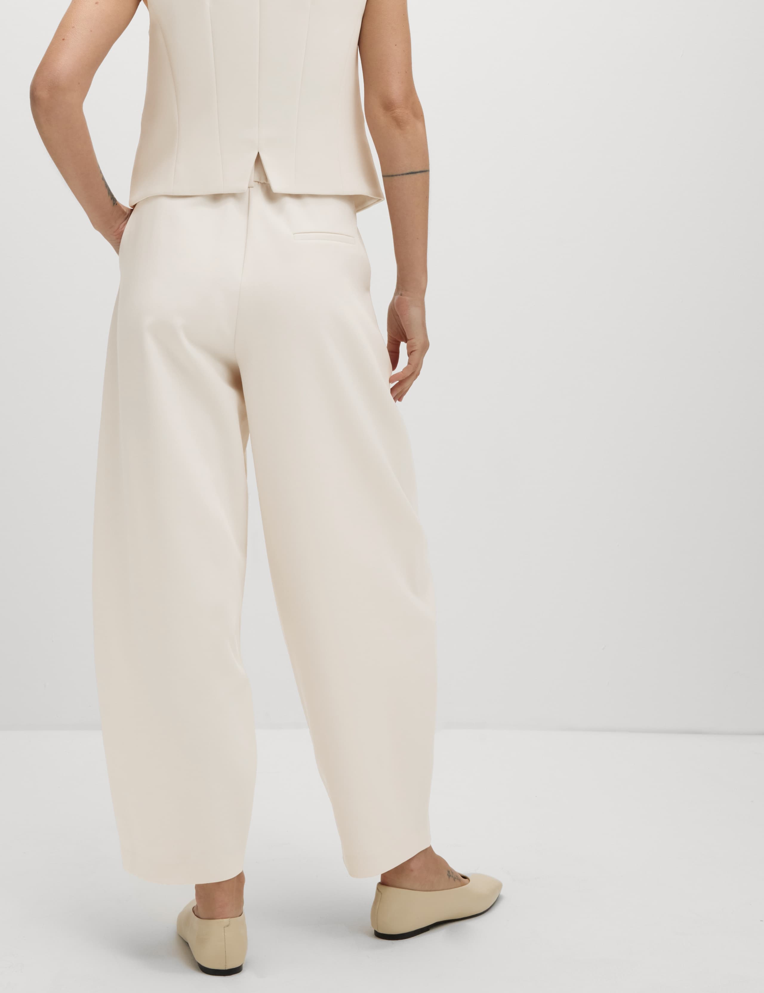 Tailored Pleat Front Barrel Leg Trousers 3 of 8