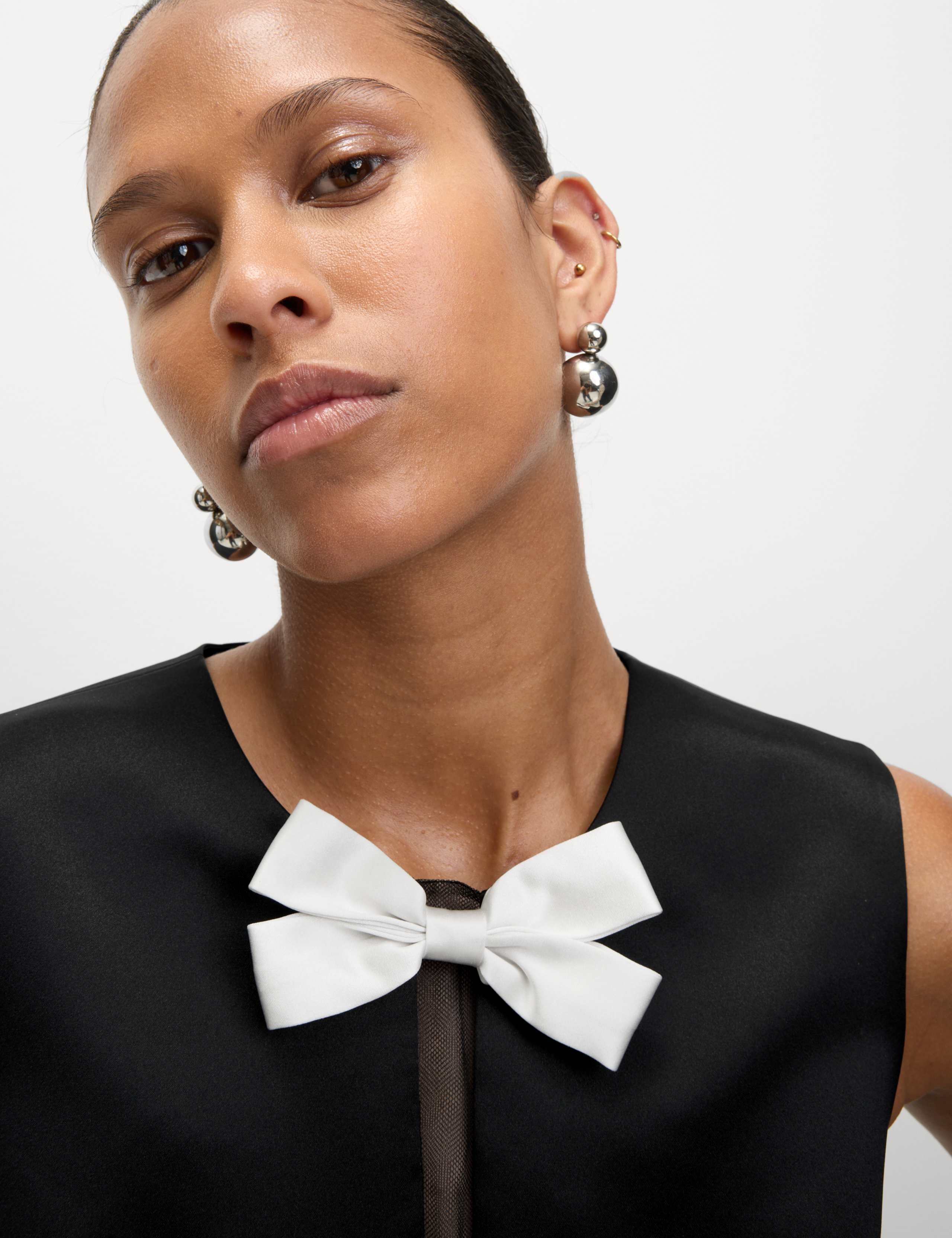 Bow Front Mini Waisted Dress 5 of 6