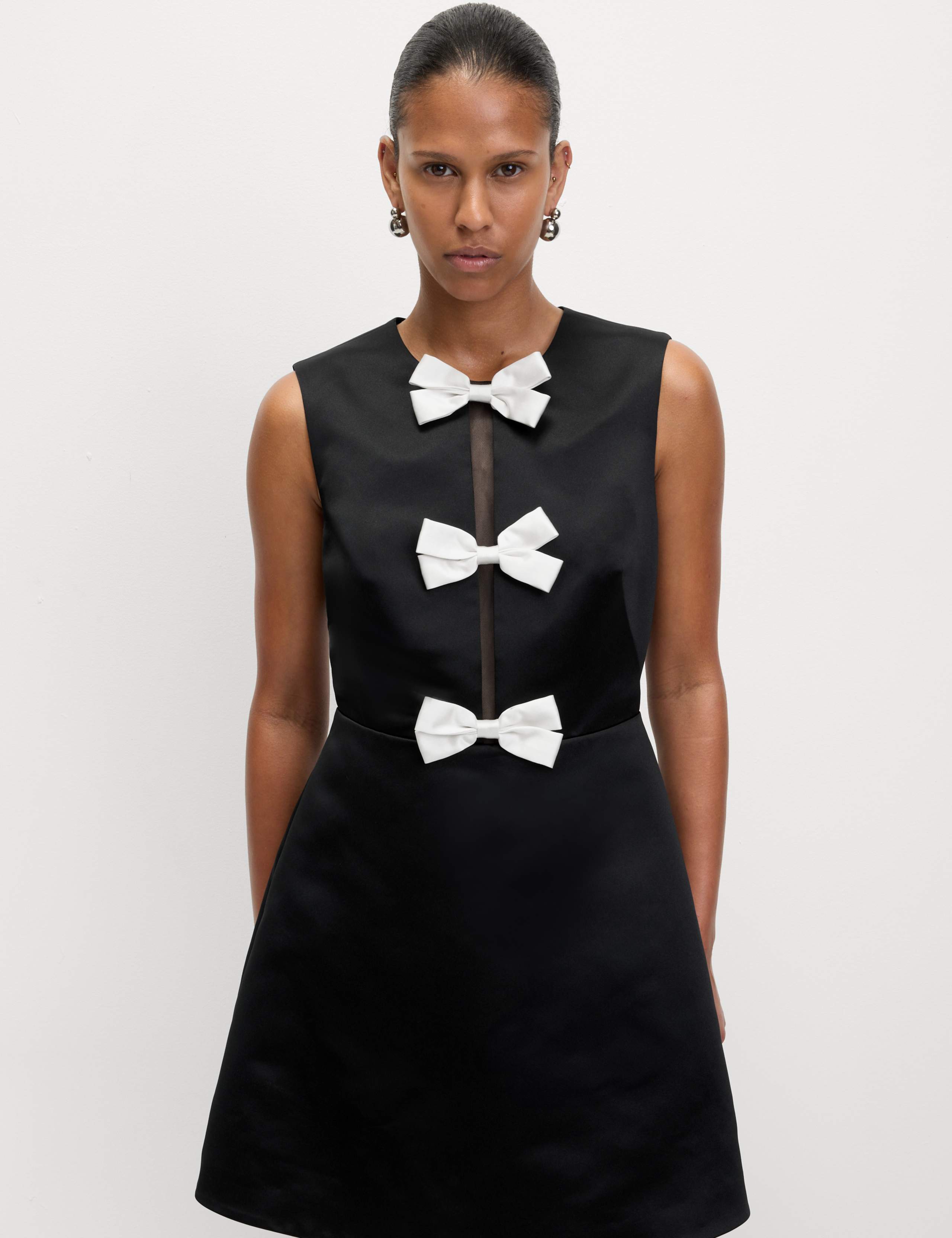 Bow Front Mini Waisted Dress 6 of 6