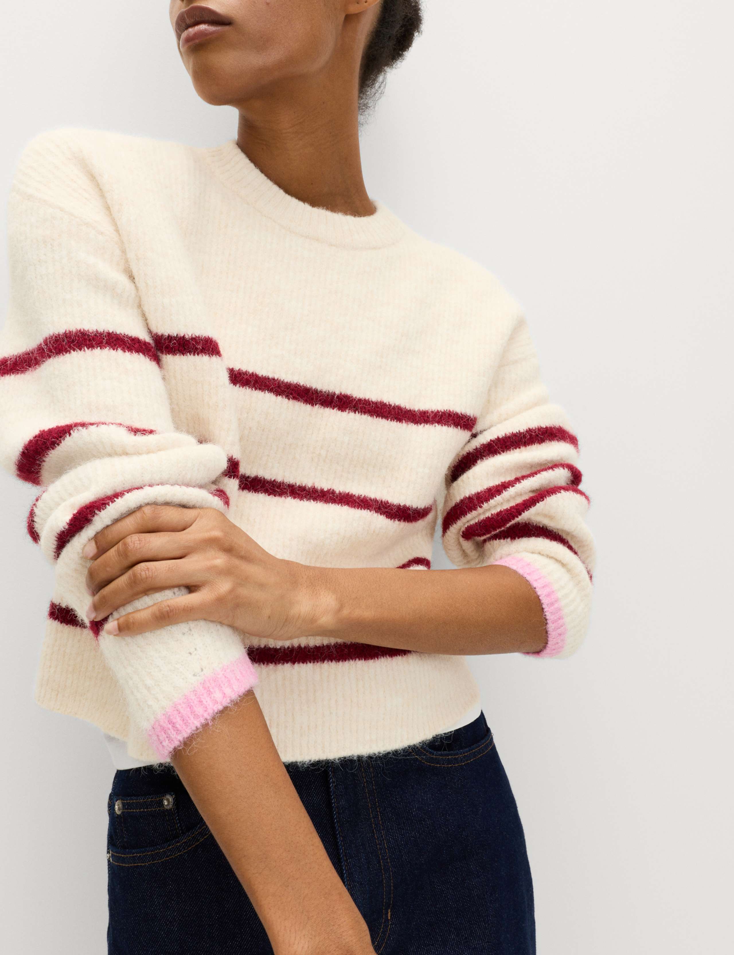 Striped Cropped Jumper With Wool 1 of 6