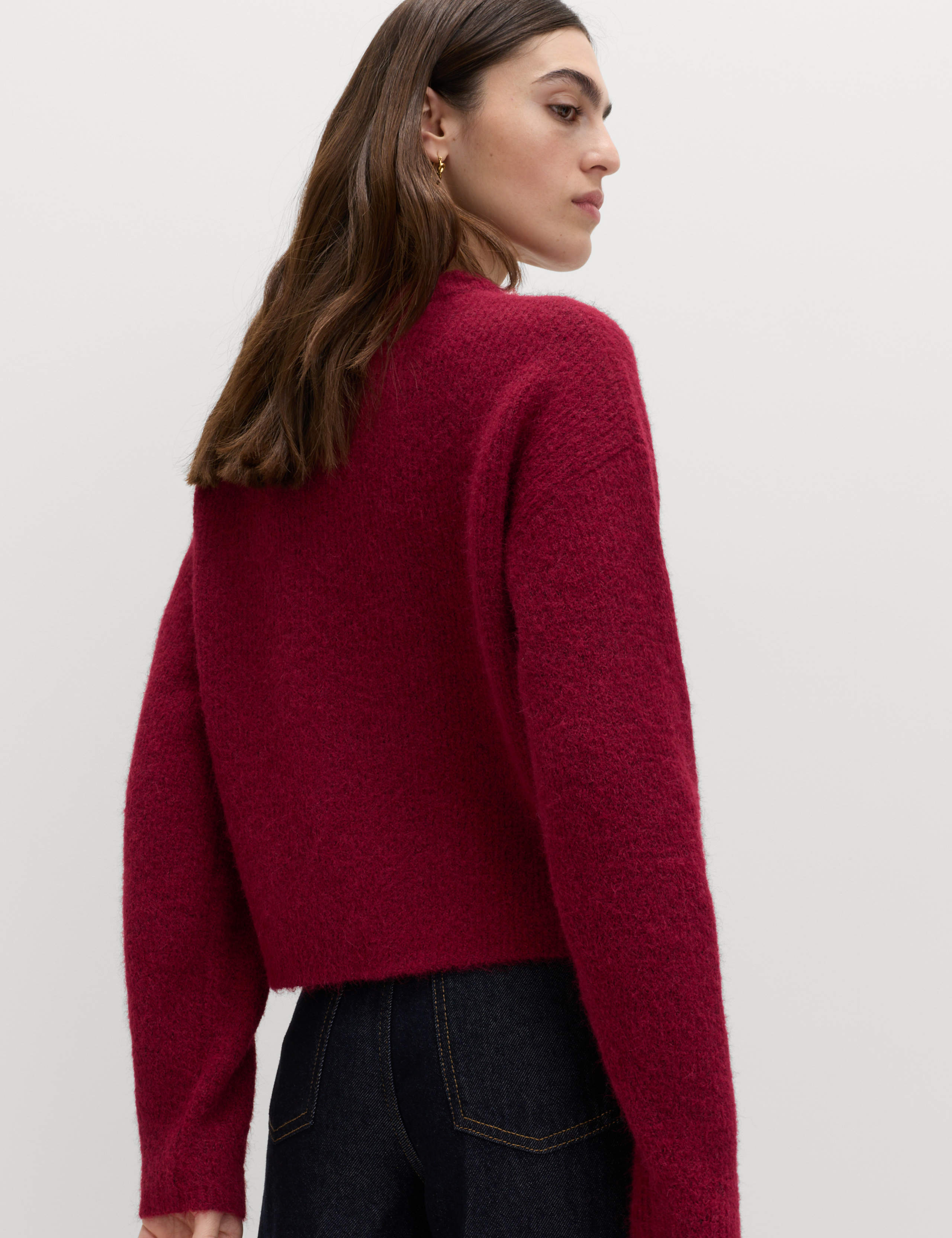 Crew Neck Cropped Jumper With Wool 5 of 5