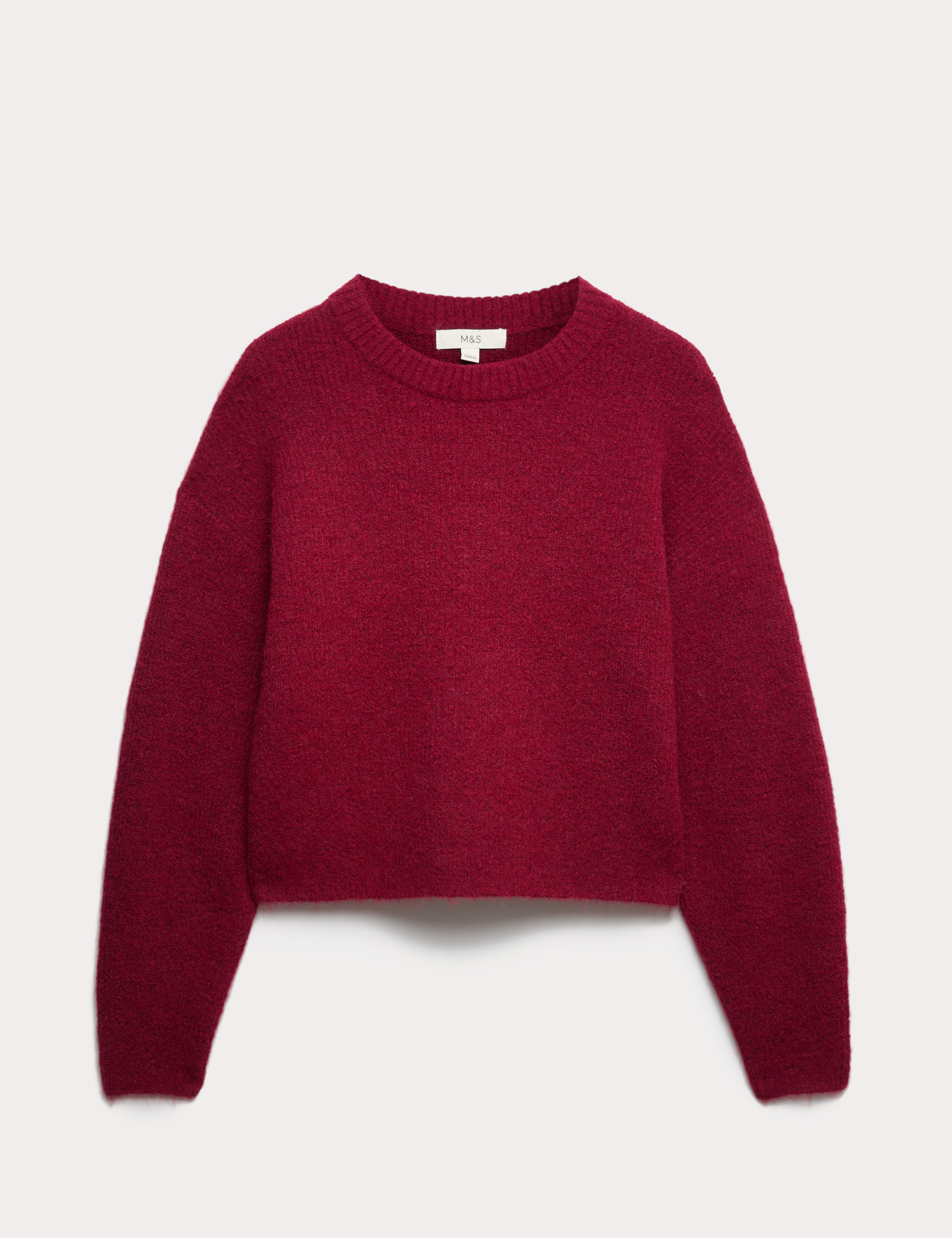Crew Neck Cropped Jumper With Wool 2 of 5
