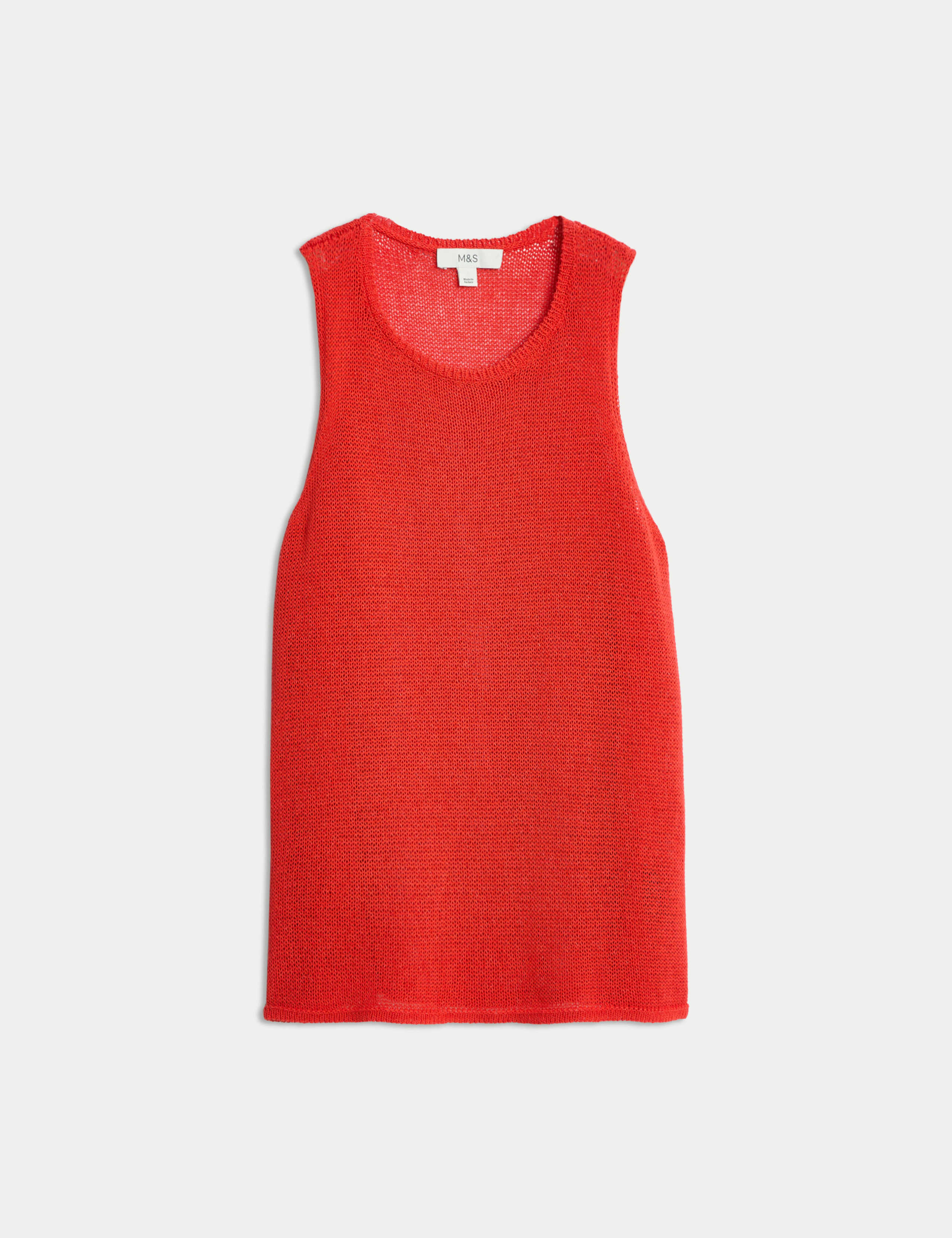 Textured Crew Neck Knitted Vest with Cotton 2 of 6