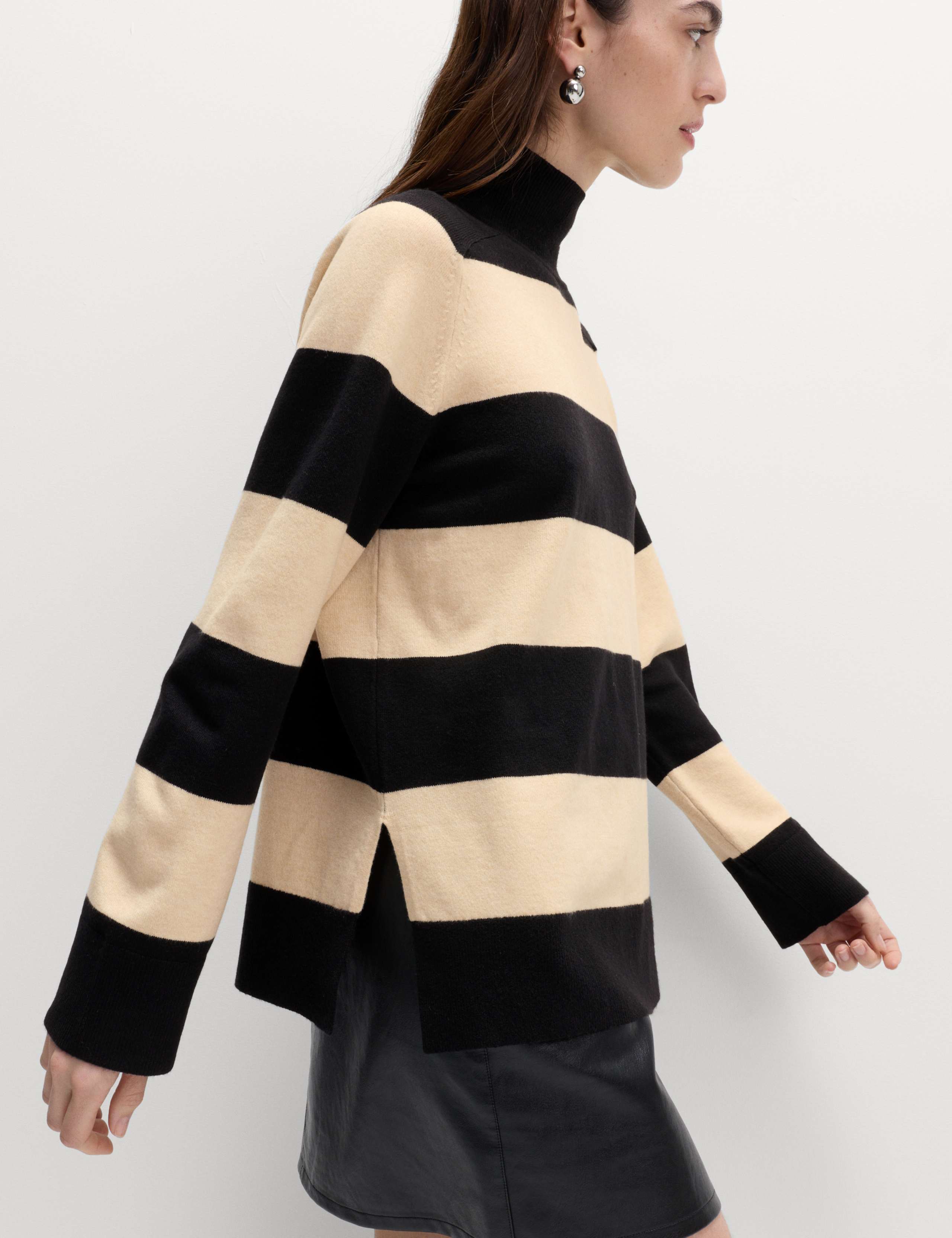 Air-Yarn Funnel Neck Striped Jumper 1 of 5