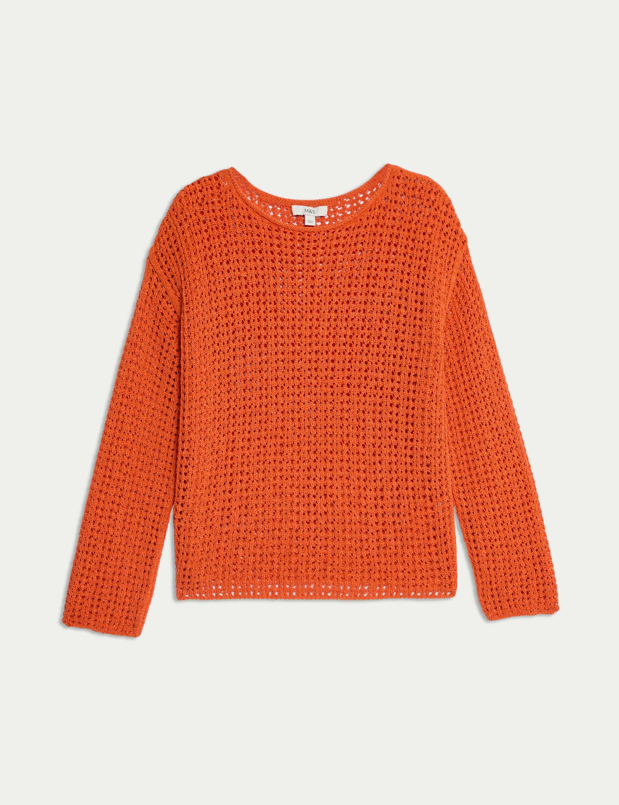 Cotton Blend Crew Neck Short Jumper 2 of 6